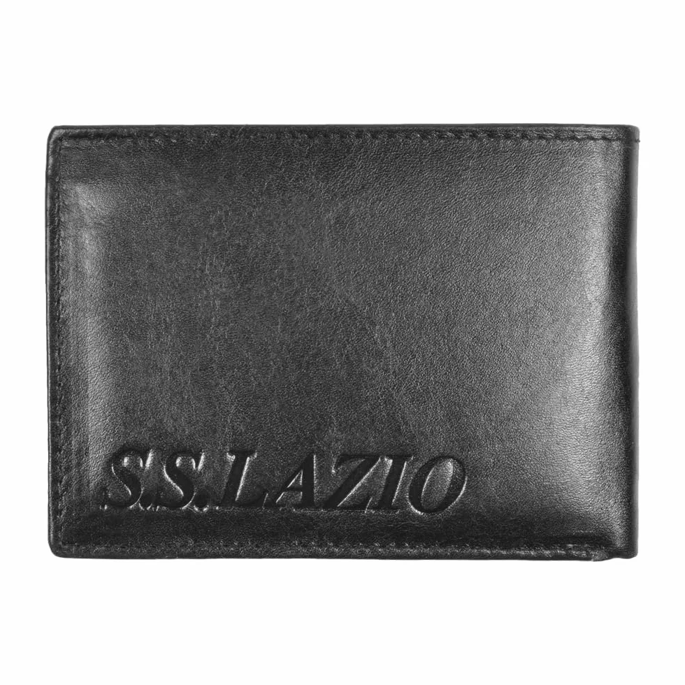 Cartera de Piel con Logotipo Estampado en Caliente, Producto Oficial SS LAZIO 173188, Negro, Cartera de Cuero
