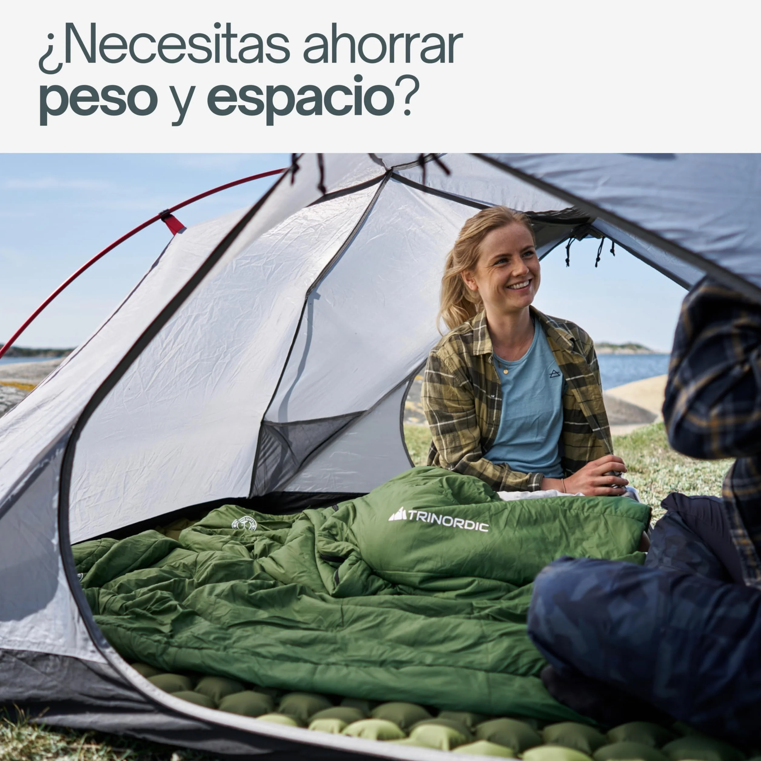 Trinordic Saco de Dormir Ligero – con Cremallera Anti-Enganches – Sacos de Dormir Adulto, Compactos y Ultraligeros para Senderismo, Mochilero, Aventuras en Bicicleta y Acampada