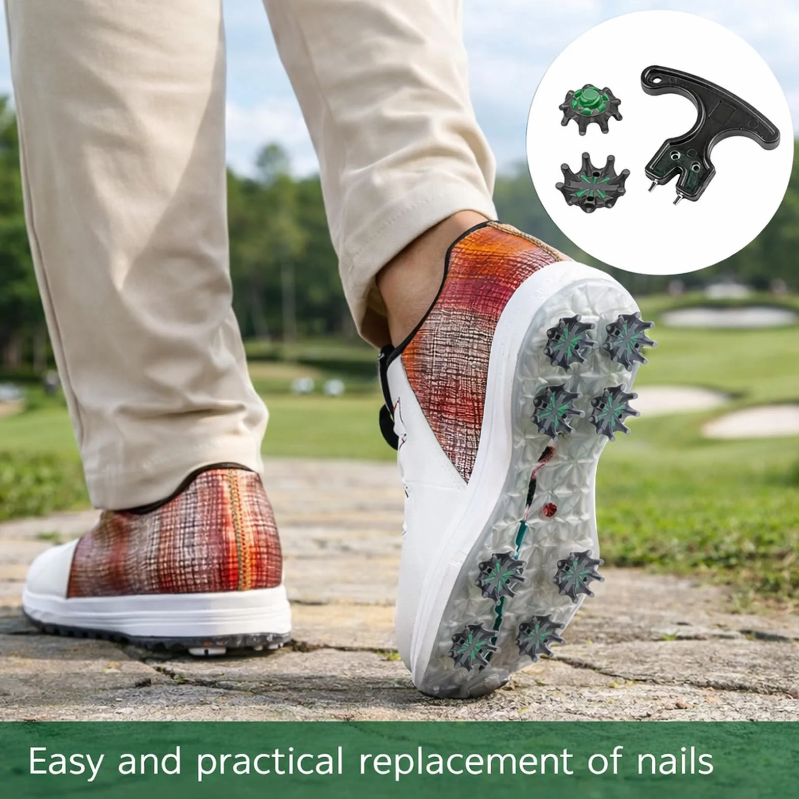 20 tacos de repuesto para zapatos de golf de giro rápido con llave, tacos de golf compatibles con Fast Lok Twist 3.0, tacos de goma suave antideslizantes para zapatos de golf FootJoy, negro y