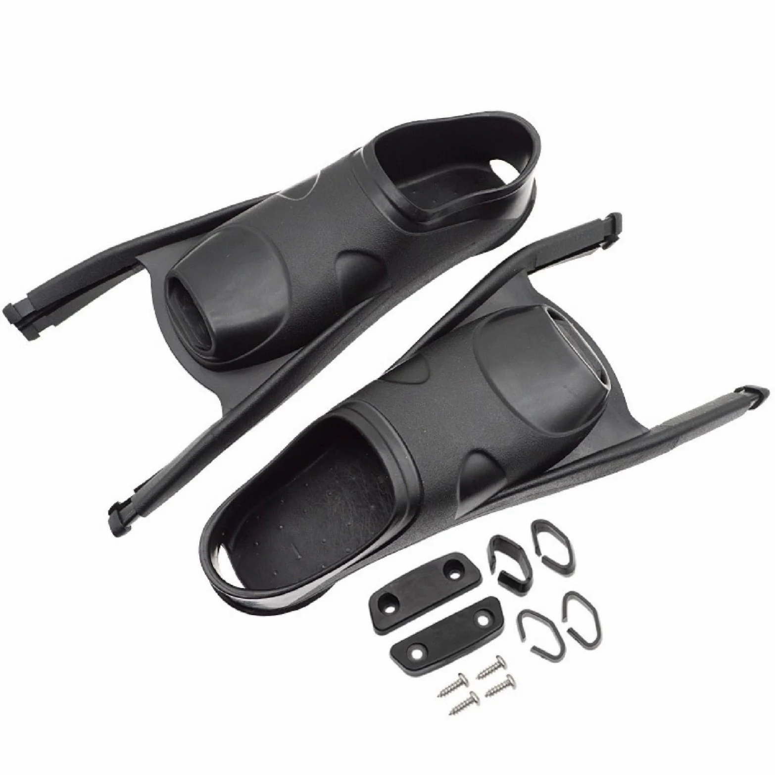 Amagogo Aletas de Natación Bolsillo de Propulsión para Montar con Diseño sin Talón Rieles Laterales y en Caucho Termoplástico Adecuado para Mantenimiento de , Negro , M 39-40