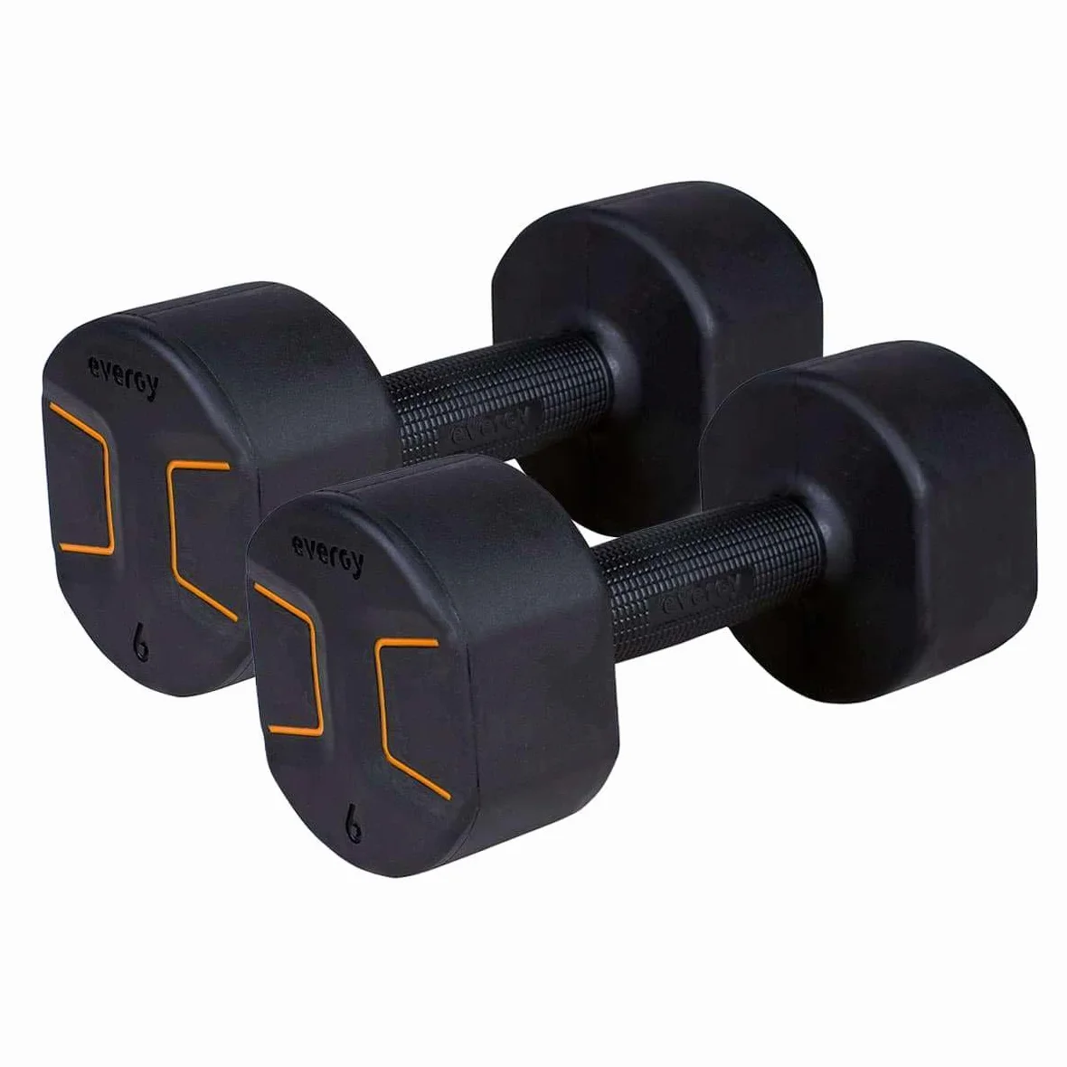 Studio evergy – Par de mancuernas de goma 1 a 10 kg. Halteres hexagonales para gimnasio en casa, fitness y entrenamiento de fuerza. Pesos Dumbbells.