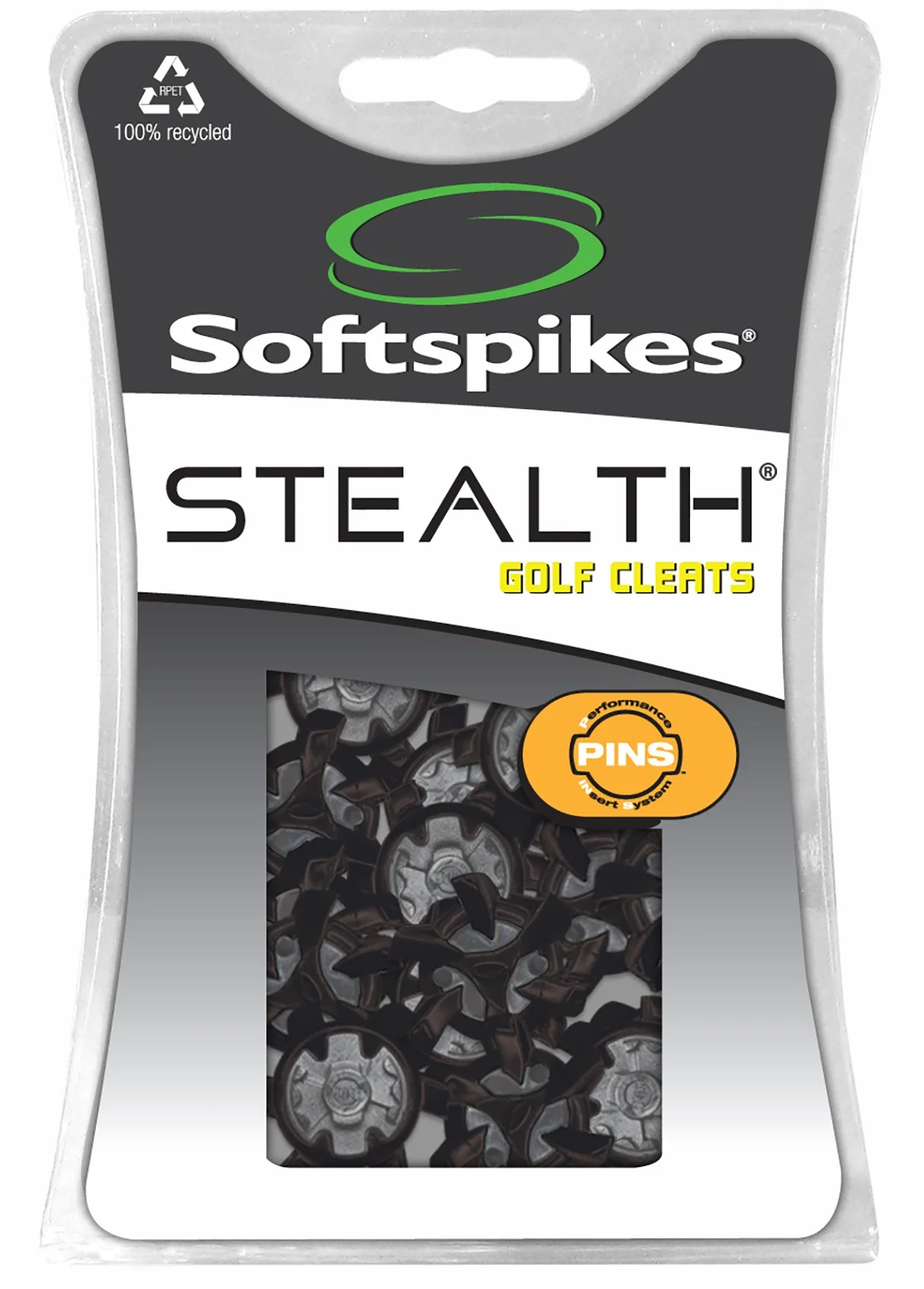 SOFTSPIKES Stealth - Pinchos de golf, color negro y plateado, bolsa de 1 juego