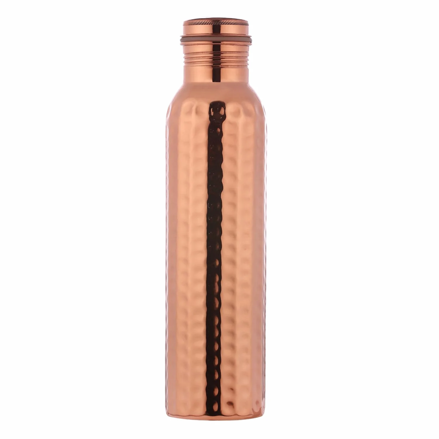 ANCIENTIMPEX Botella de Agua de Cobre Puro Martillado 1000ml | Botella de Cobre Sin Costuras a Prueba de Fugas para Beneficios de Salud Ayurvédicos, Desintoxicación e Hidratación Diaria | Botella