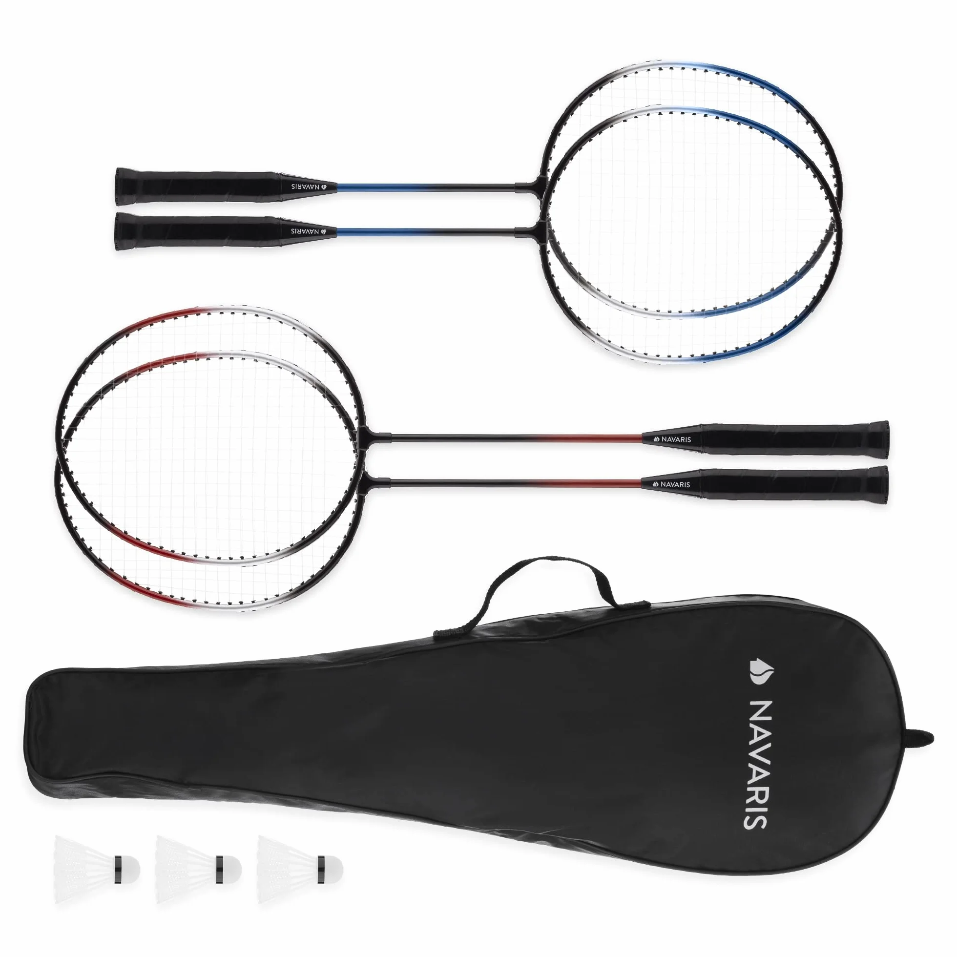 Set de Bádminton Familiar - 4 Raquetas de Bádminton, 3 Pelotas y 1 Bolso Deportivo, Bádminton Set Ideal para Toda la Familia