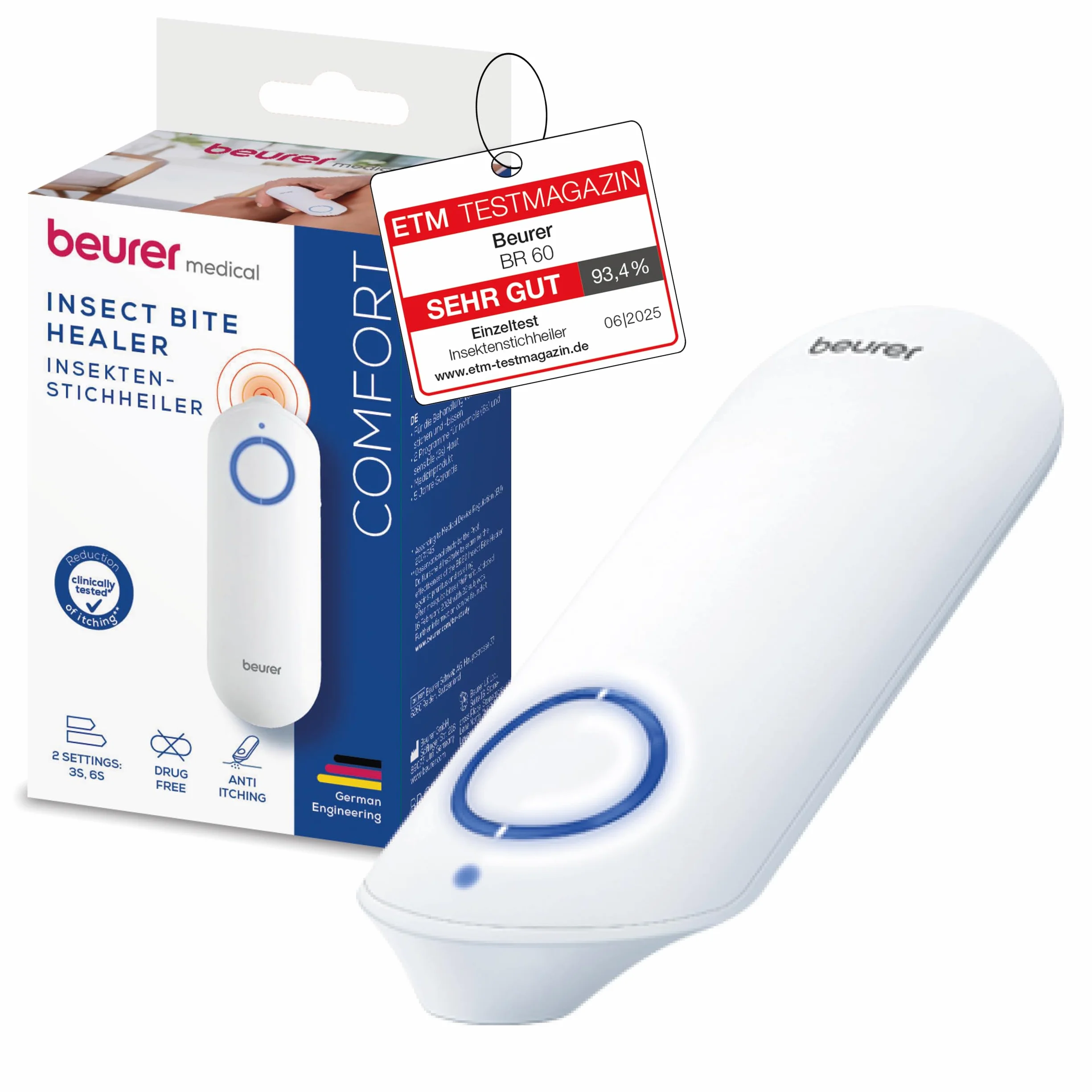Beurer BiteX Original BR 60 Dispositivo para picaduras de insectos, bolígrafo térmico eléctrico