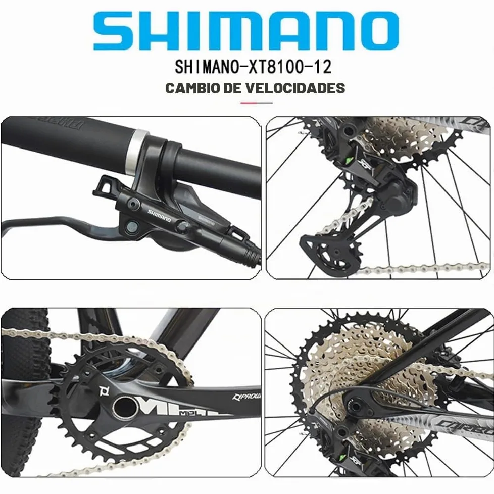 Bicicleta Montaña Fibra Carbono 29 Pulgadas, Kit XT, Bicicleta Montaña Cross Country 12 Velocidades A,29in