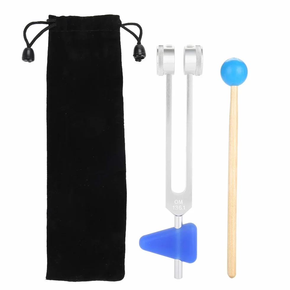 Diapasón de aleación de Aluminio 136.1Hz 9.1 x 1.6 Pulgadas Kit de Baja Frecuencia con Mazo