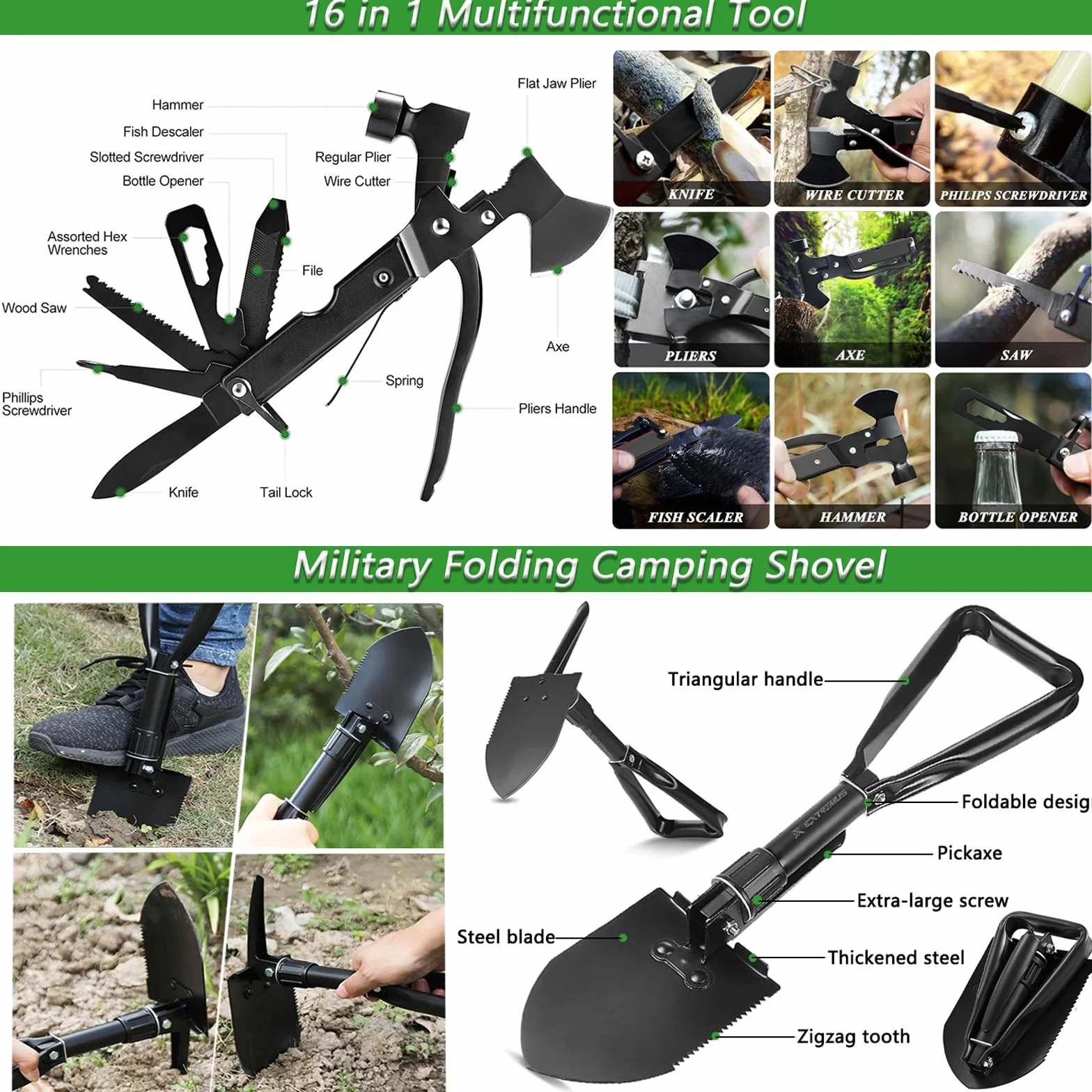 Kit de Supervivencia, Equipo de Emergencia con Filtro de Agua, Kit Supervivencia con Cuchillo de Caza, Kit de Primeros Auxilios para Viajar Caminar Acampar al Aire Montaña (Camuflaje)