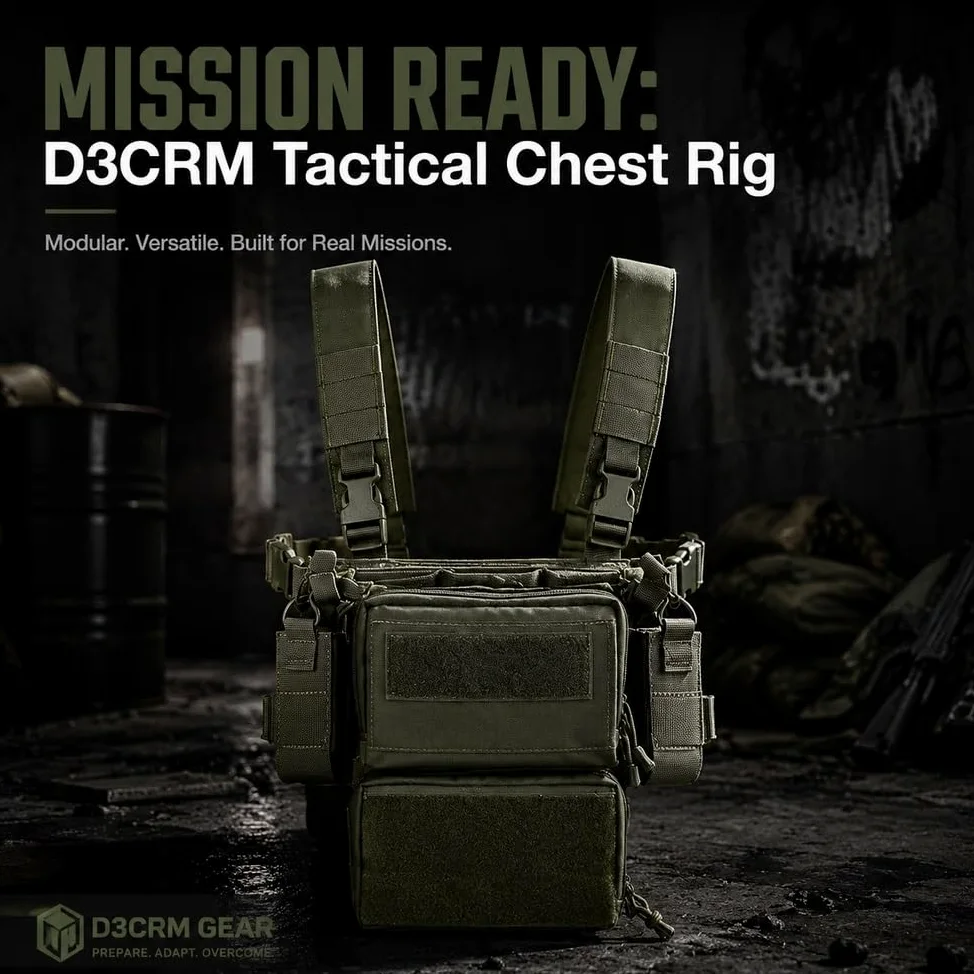 Conjunto De Plataforma Pecho Con Arnés Táctico D3CRM, Sistema Bolsa Modular Gran Capacidad For Actividades Equipo, Airsoft
