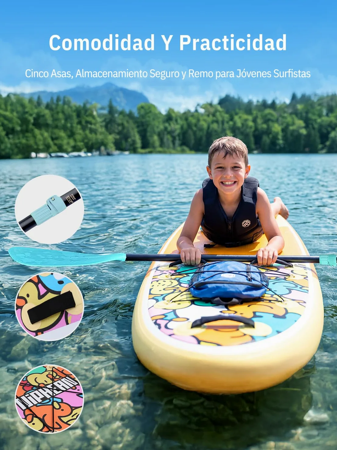 Niphean Tabla Paddle Surf Hinchable con Accesorios 320cm/230cm Sup | Tabla Paddle Surf Rígida, Antideslizante, Kit Reparación, Adultos, Jóvenes, Principiantes, Yoga
