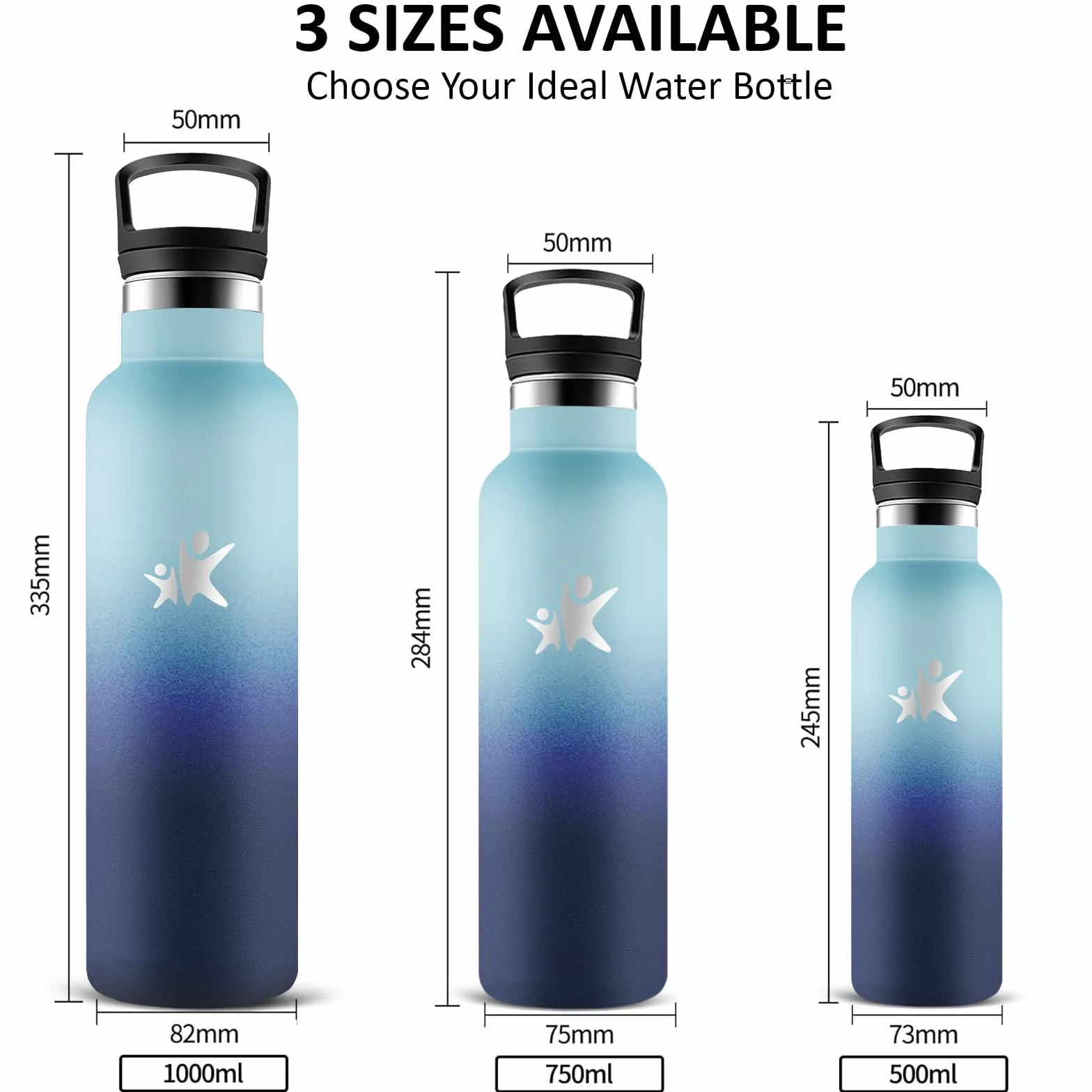 Grsta Botella Agua Acero Inoxidable, Botella Termica 500ml, A Prueba de Fugas, Cantimplora con Pajita, Mantiene 24H Frio/12H Calor, Cantimplora Infantil, Termo para la Oficina, Cámping, Yoga, Escuela