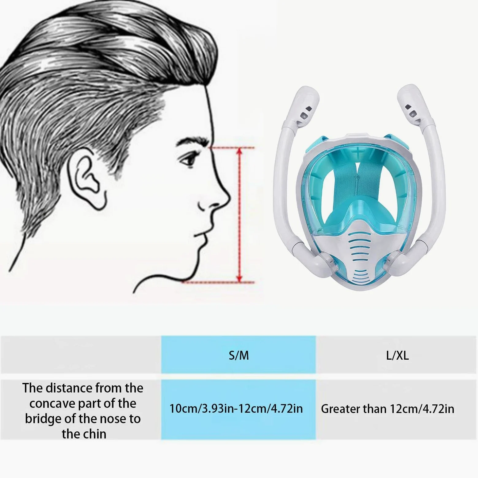Gafas de buceo de cara completa, gafas de buceo sin fugas, antivaho para adultos, sin fugas, de silicona, para cabeza de natación, cubierta de cabeza de buceo para hombres