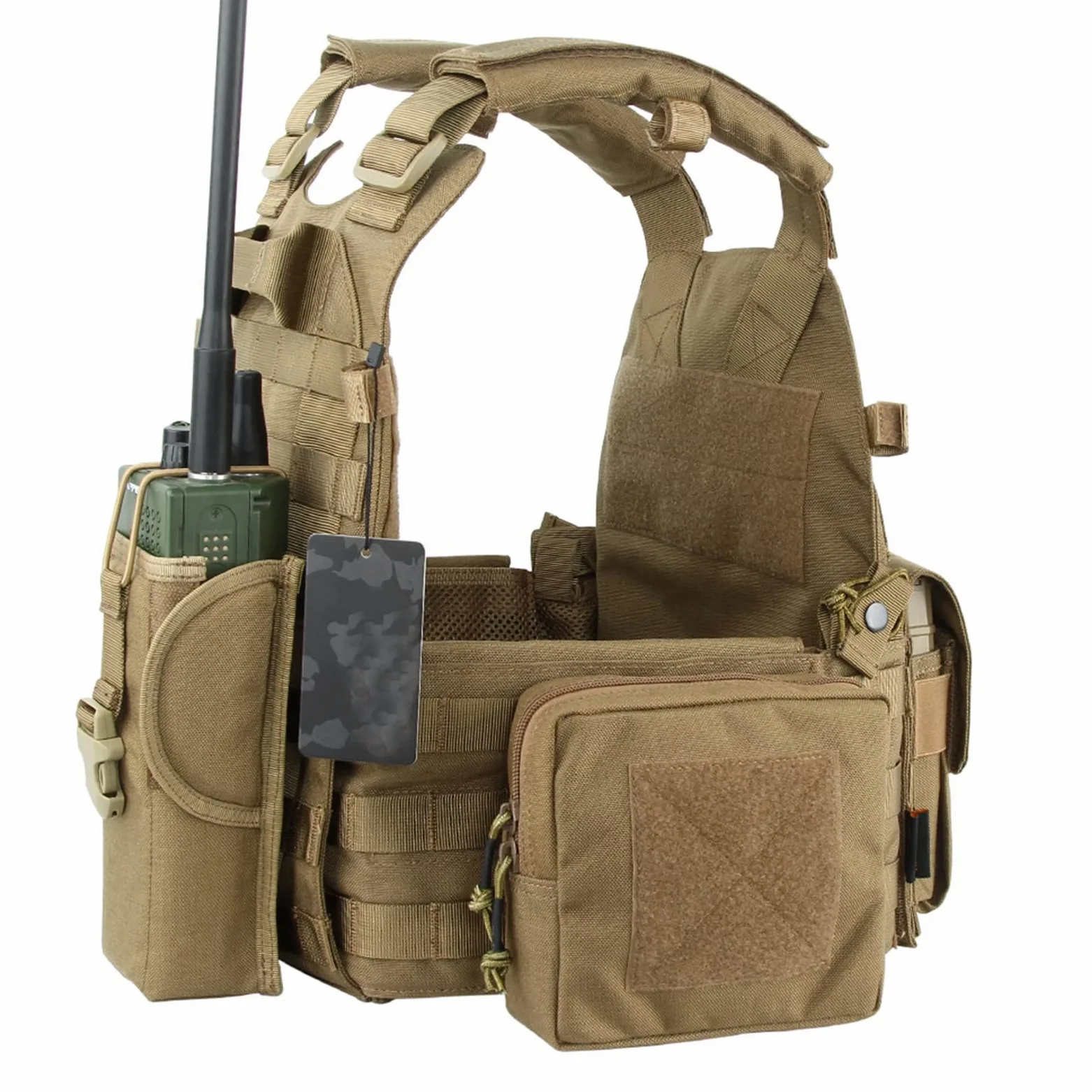 Chaleco táctico de caza al aire libre, equipo militar de pecho, con bolsa de herramientas de entrenamiento, accesorios de equipo Cs para Airsoft, escalada y senderismo. (G)