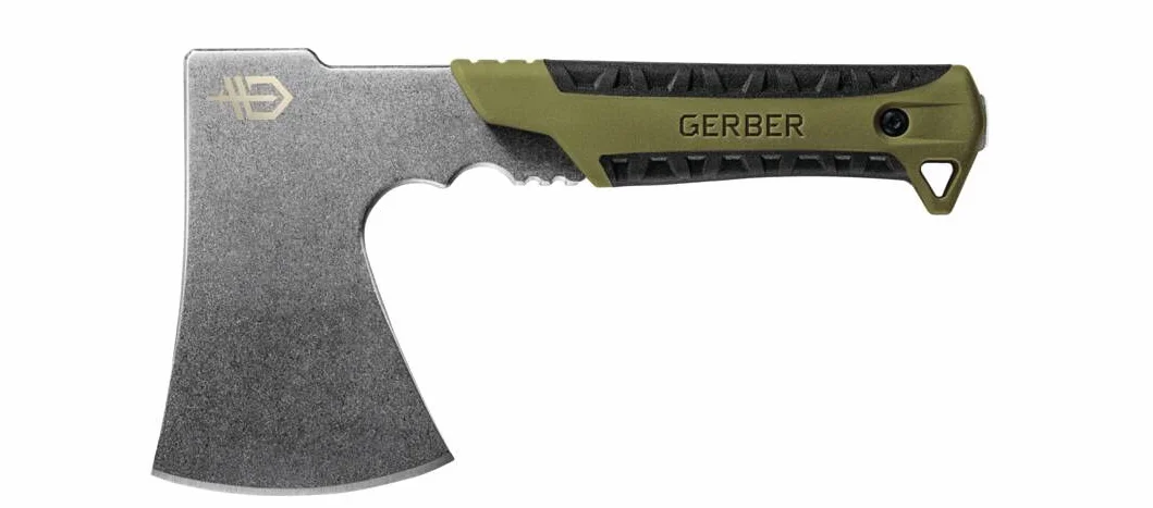 Gerber Hacha de acampar y al aire libre, Pack Hacha Flat Sage, Con funda, Longitud: 24 cm, Peso: 590 g, 31-003482