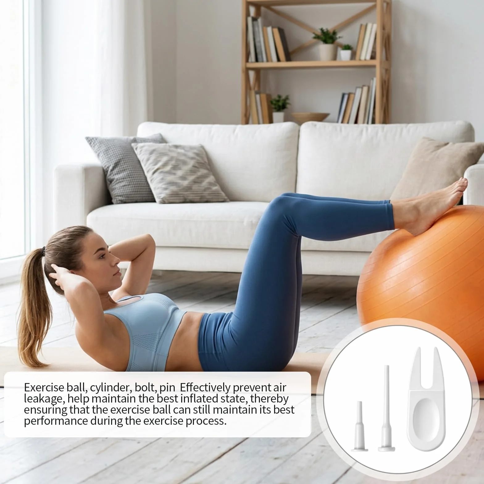 Tapones de bola de yoga, 20 tapones de aire con 2 herramientas de extracción, kit de repuesto de tapón de bola de ejercicio, bola de ejercicio, tapón de aire para pelotas de pilates, pelotas