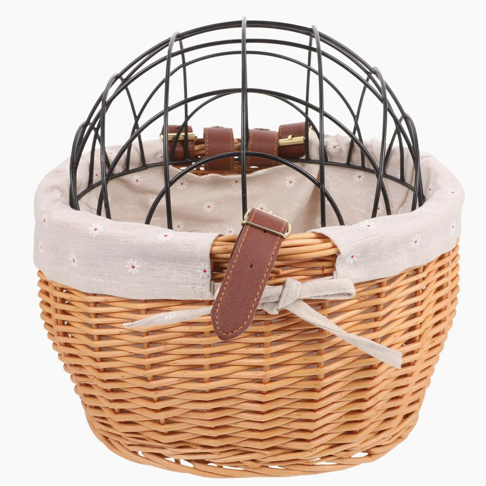 Cesta para Bicicleta con Estructura Metálica Desmontable Resistente Gran Capacidad para Transportar Perros y Gatos con Sistema de Montaje Rápido y Soporte Duradero
