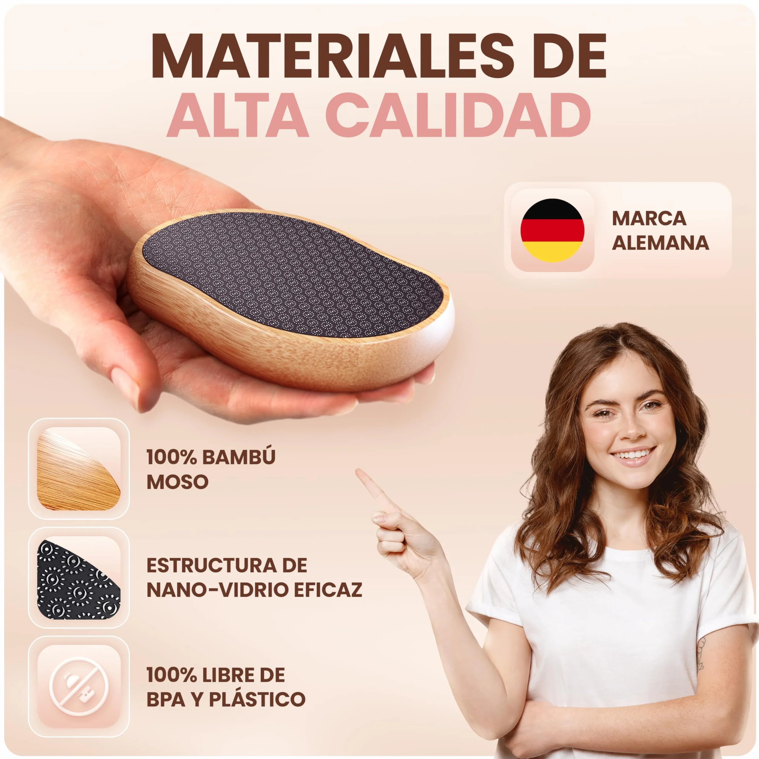 BAMBUA Lima Pies Durezas - Piedra Pomez Anti-Callos Vidrio Nano Eliminar Callos - Negro