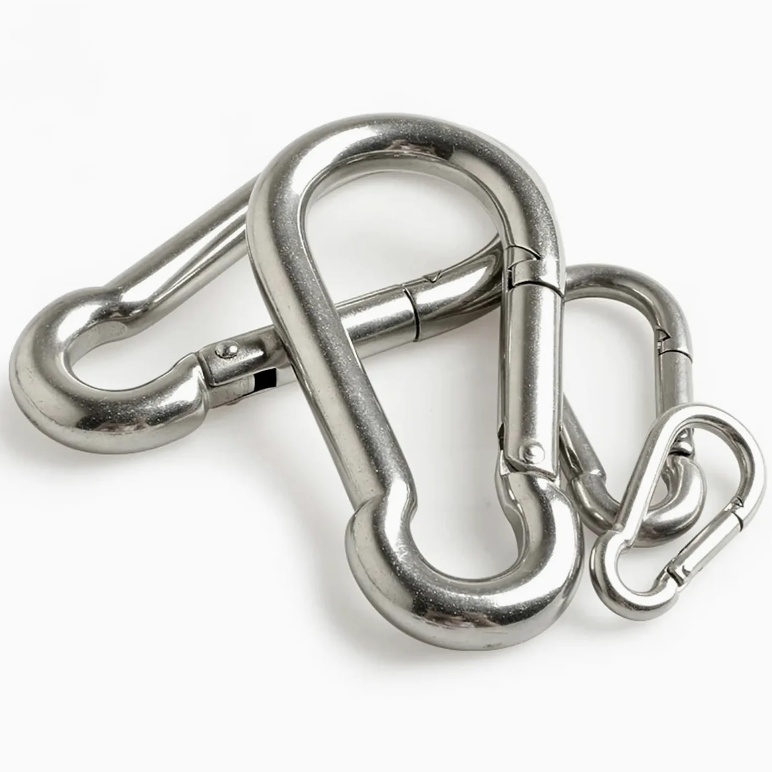 1 mosquetón de acero inoxidable 304/316, llavero con hebilla (M8 x 80 mm) para exteriores, camping y accesorios AR