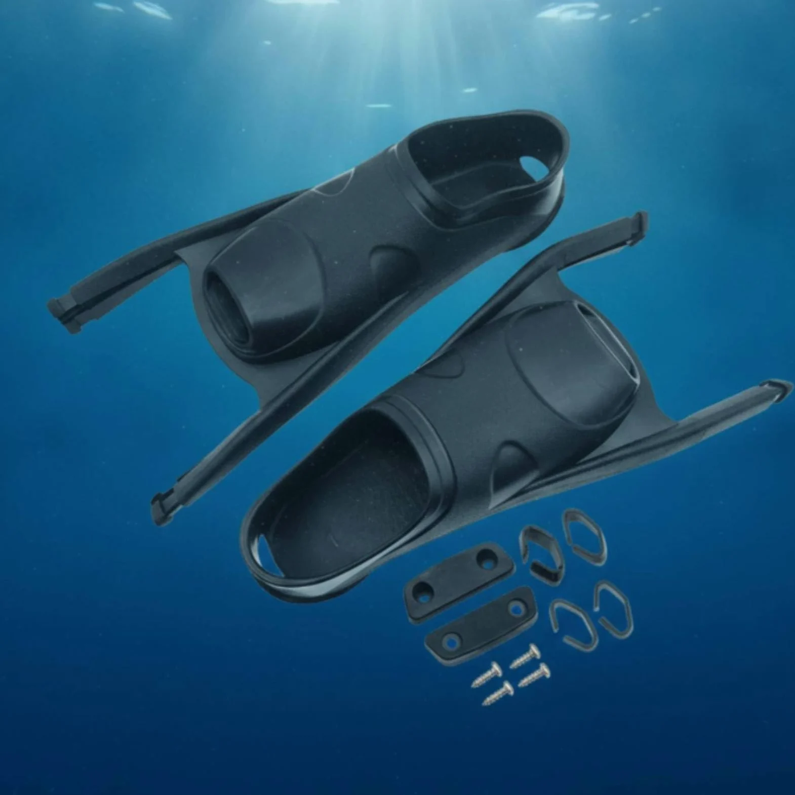 rockible Aletas de Natación Aletas Buceo Acuáticas Escarpines Componentes con Diseño de Flujo Suave y Eficiencia en el Confort en Sesiones Largas Adecuadas , Negro , S 37-38
