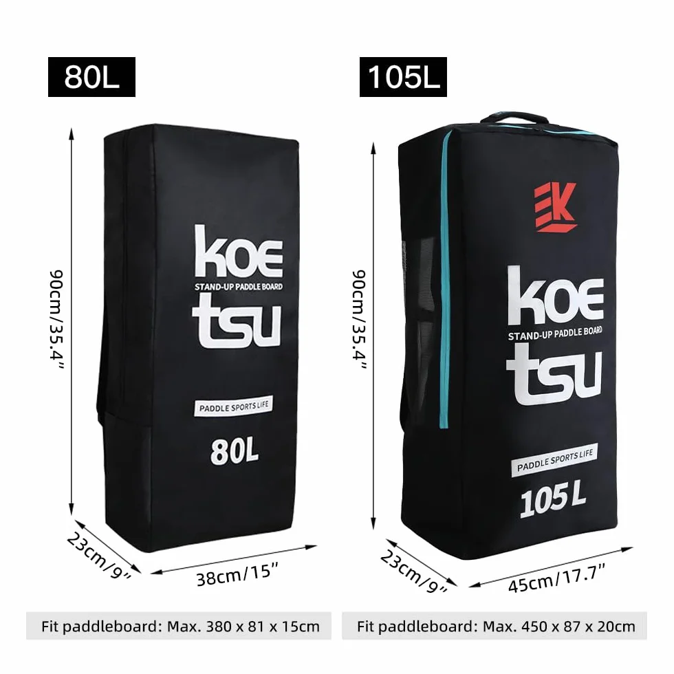 cenar Mochila, Mochila de Viaje de 80L/ 105L para Tabla de Paddle Inflable Sup Stand Up Board Bolsa de Transporte Mochila de Hombro