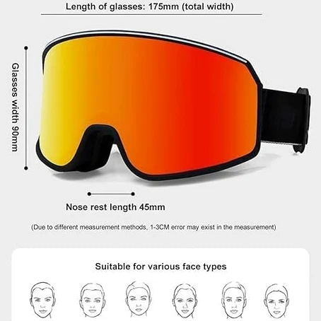 Gafas de esquí cilíndricas antiniebla para esquí, gafas de esquí de campo ancho, gafas de esquí resistentes al viento, gafas de esquí al aire libre