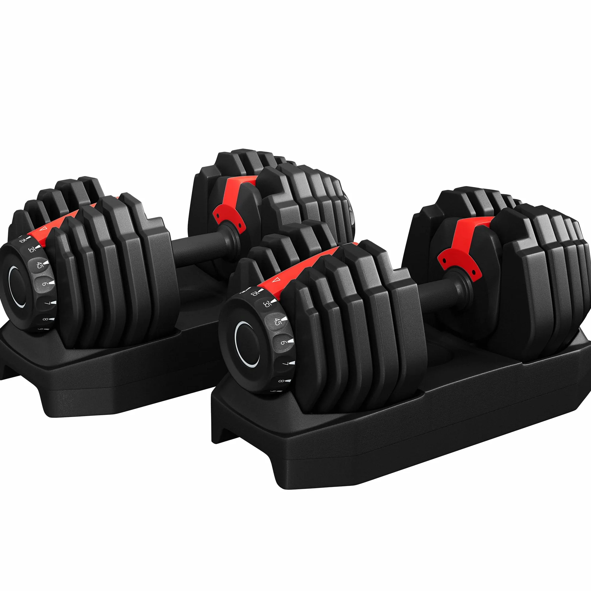 Yaheetech Kit de 1-2pcs Mancuerna Ajustable 5-15 Niveles Rápido 2-25kg Seguridad de Doble Bloqueo, Agarre Antideslizante, Ahorro de Espacio Para Gimnasio en Casa