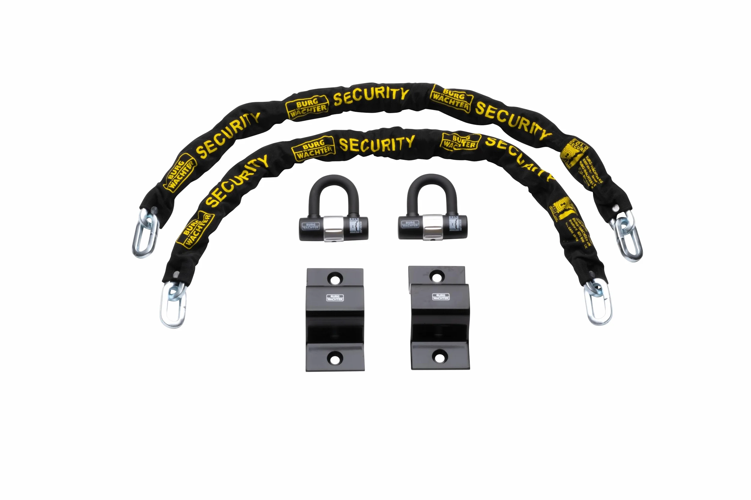 Burg Wachter Duo Kit Vendido Seguro Diamante y Oro 10 mm Llave Igual 1m Cadena y Anclaje de Tierra 2 unidades