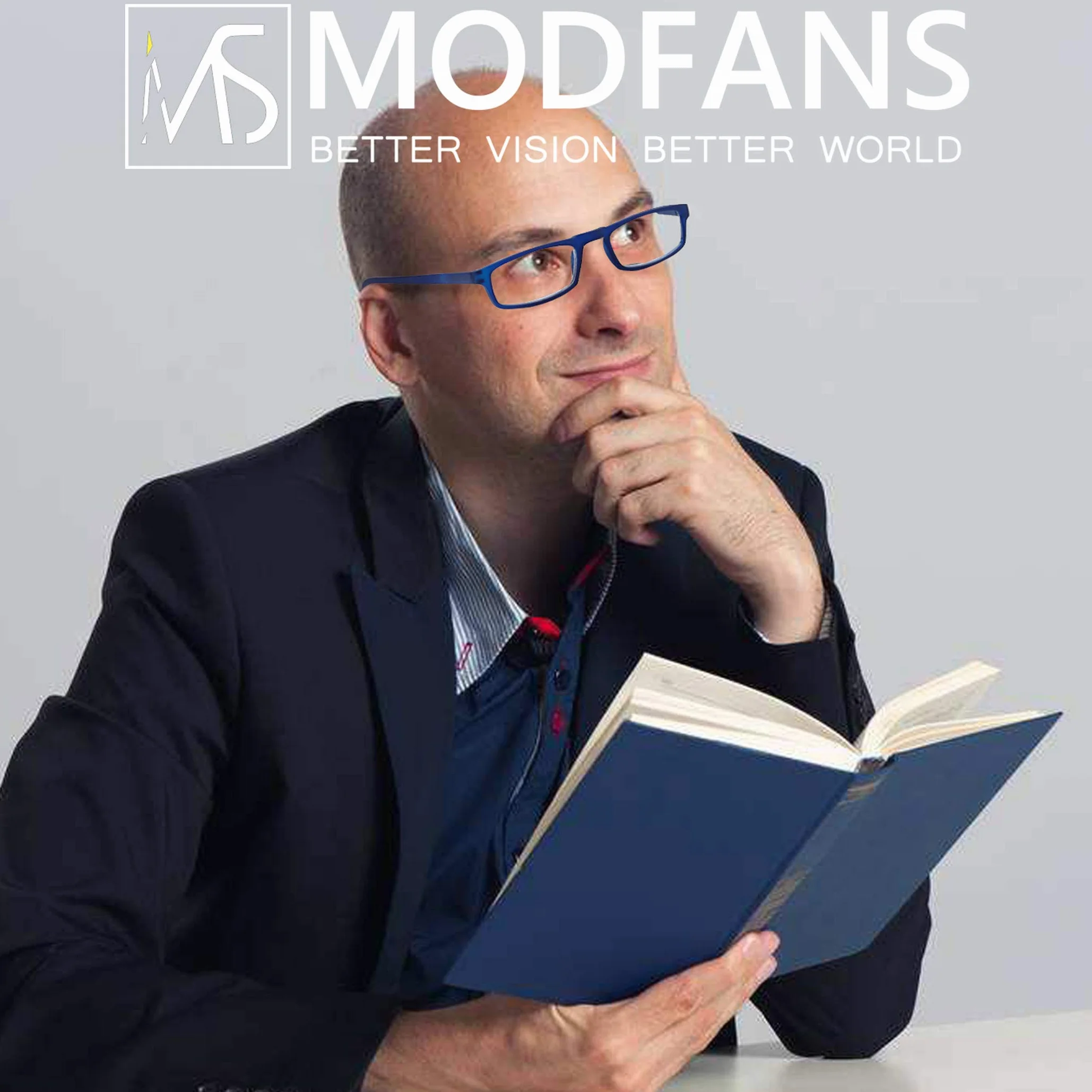 MODFANS Pack de 4 Gafas de Lectura para Hombre Mujer Lente Clara Visión Clara Negro Azul Marrón Amarillo