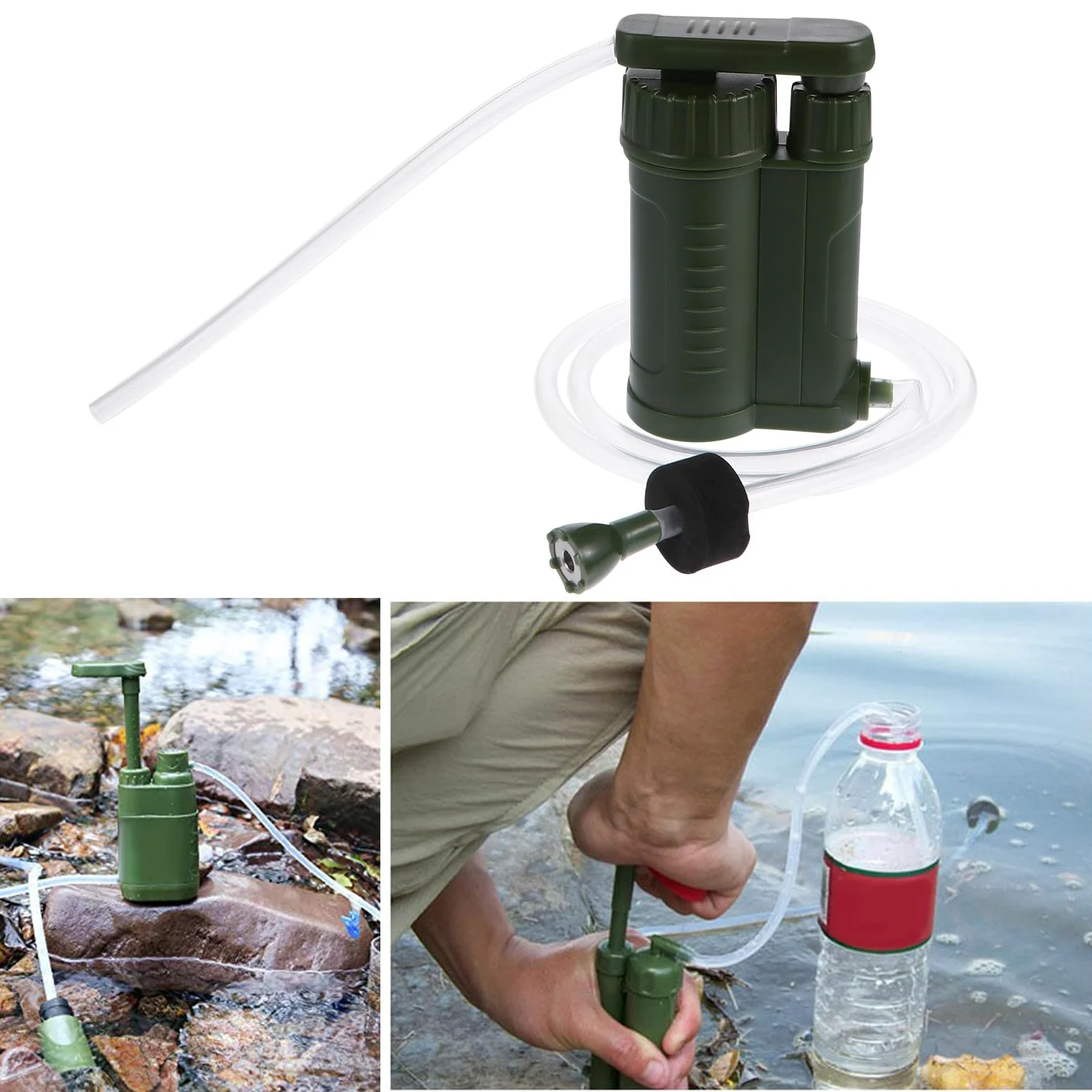 Purificador de Agua Portátil Seguro y Compacto Filtro Abs para Acampar y Emergencias, Adecuado para Actividades al Aire Libre y Senderismo