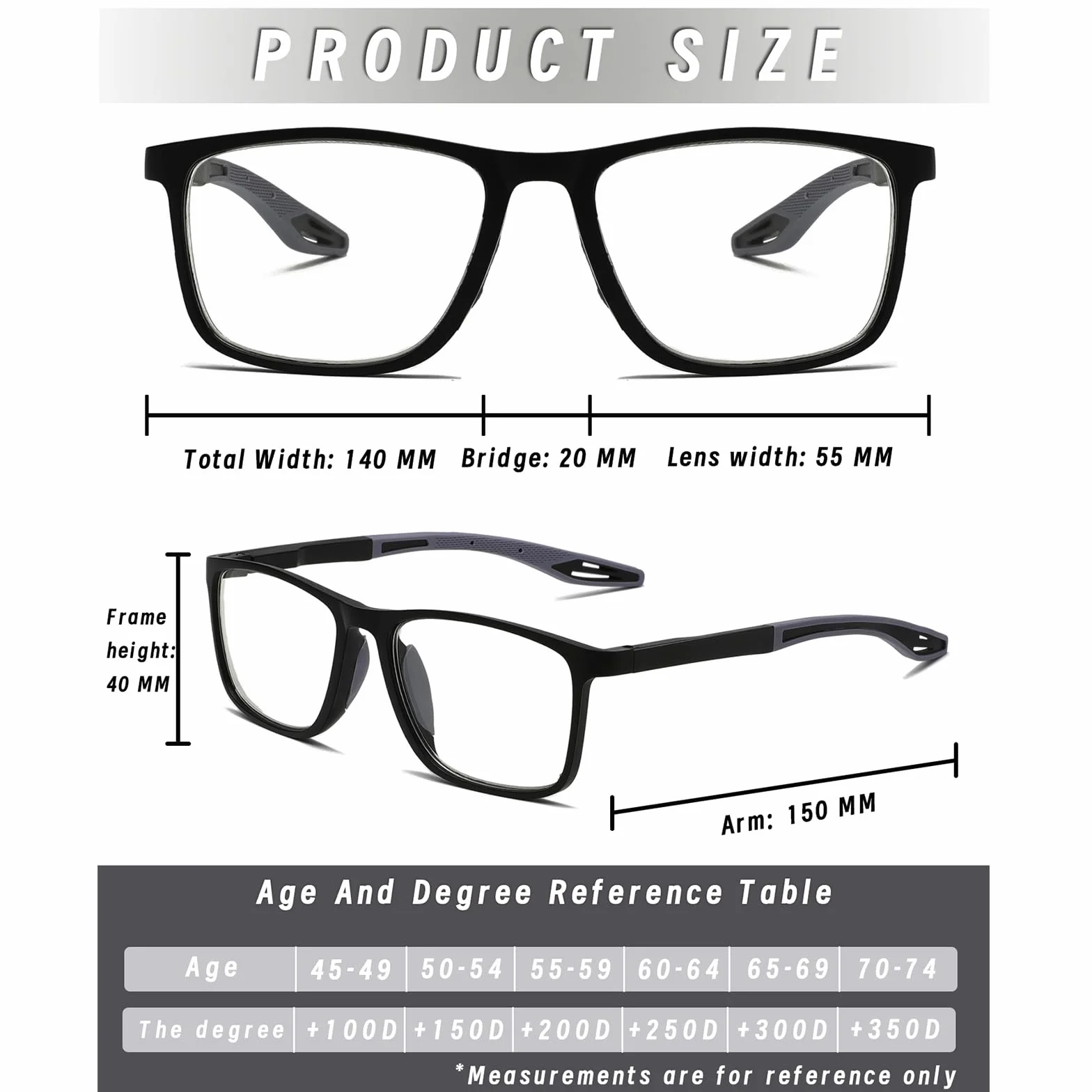 Hubeye Gafas de lectura deportiva ultraligeras anti luz azul 1.00