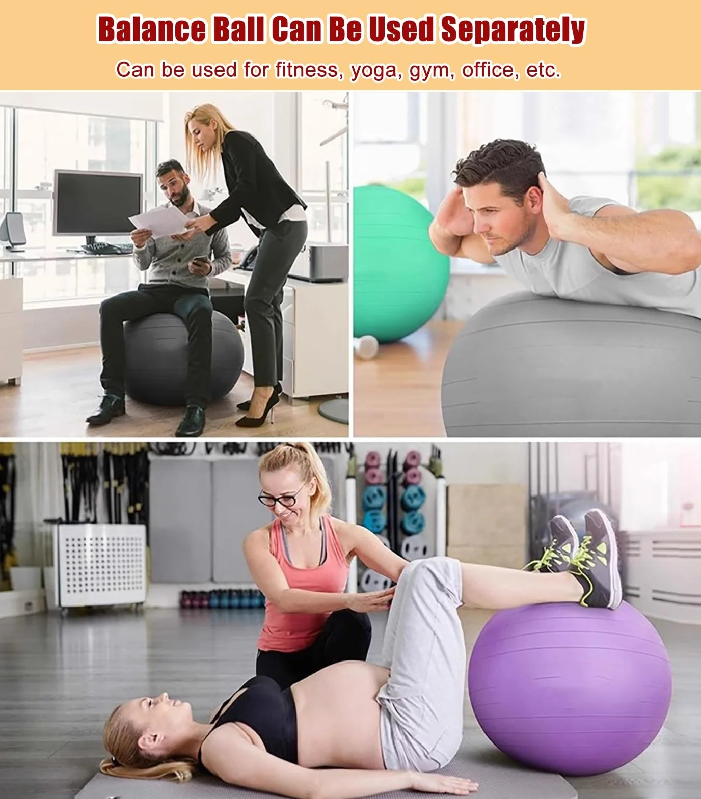 Silla Ergonómica de Yoga con Bola Anti Estallido para Oficina