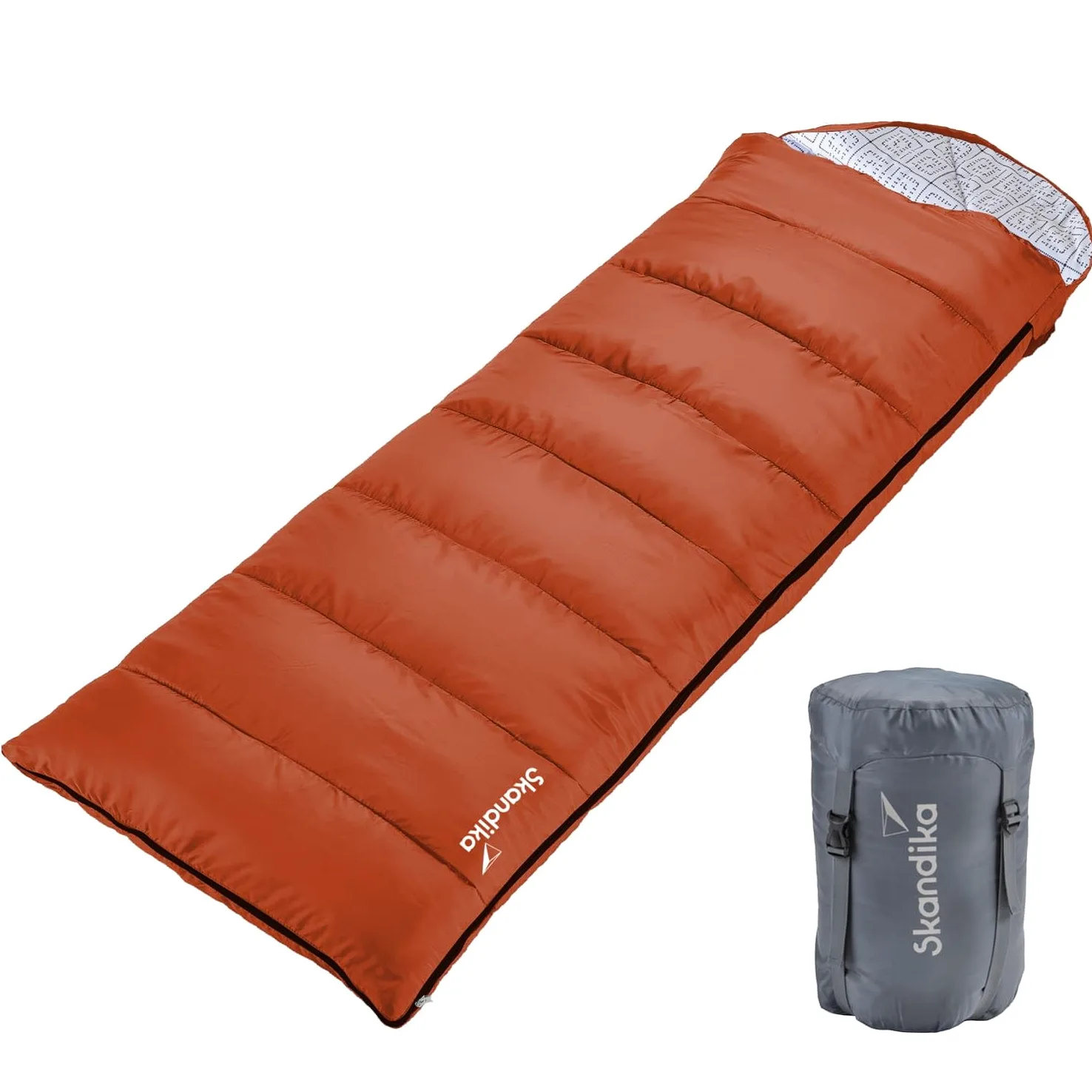 Skandika Iceland Saco de Dormir Individual | con Forro de polialgodón para Adultos, acoplable, hasta -5°C, 220 x 80 cm | Invierno Camping Senderismo