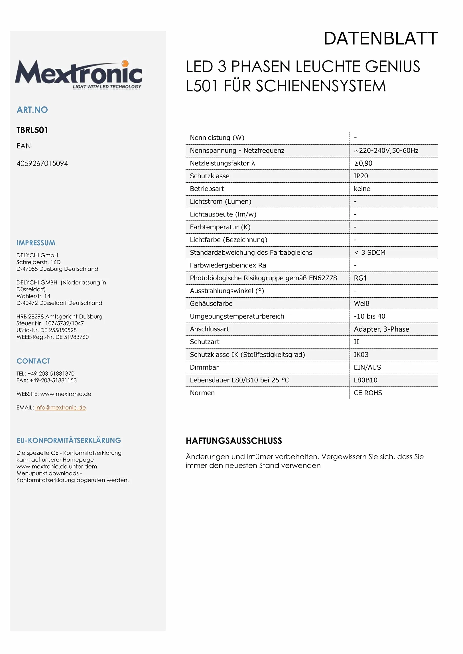 Mextronic Foco LED 3-fazowy do systemu szyn GU10 obrotowy i regulowany