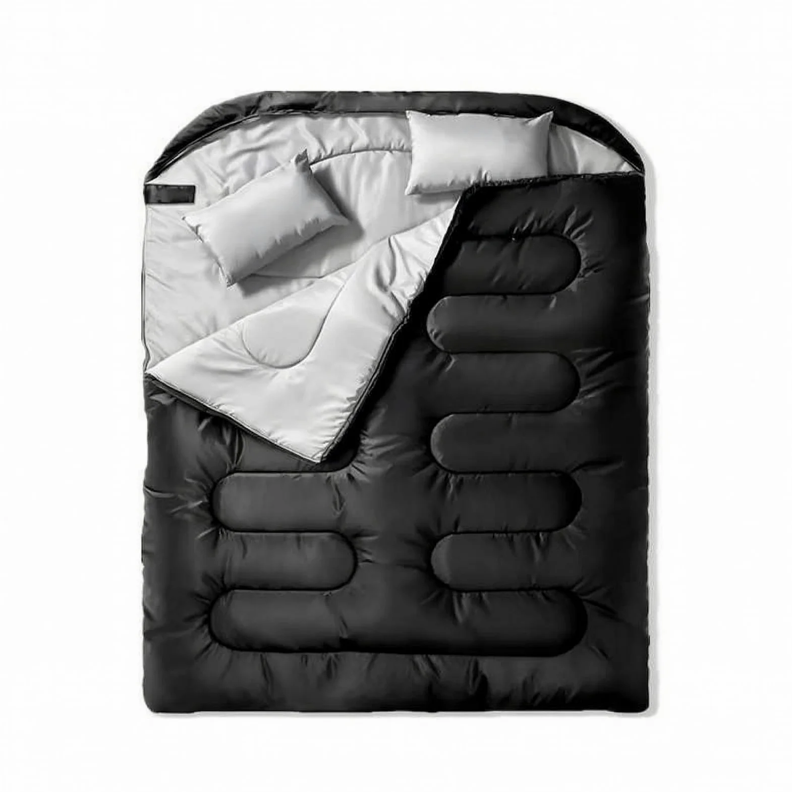 Saco Dormir Doble Amplio Saco Dormir con Capucha Extralargo para Camping, Senrismo