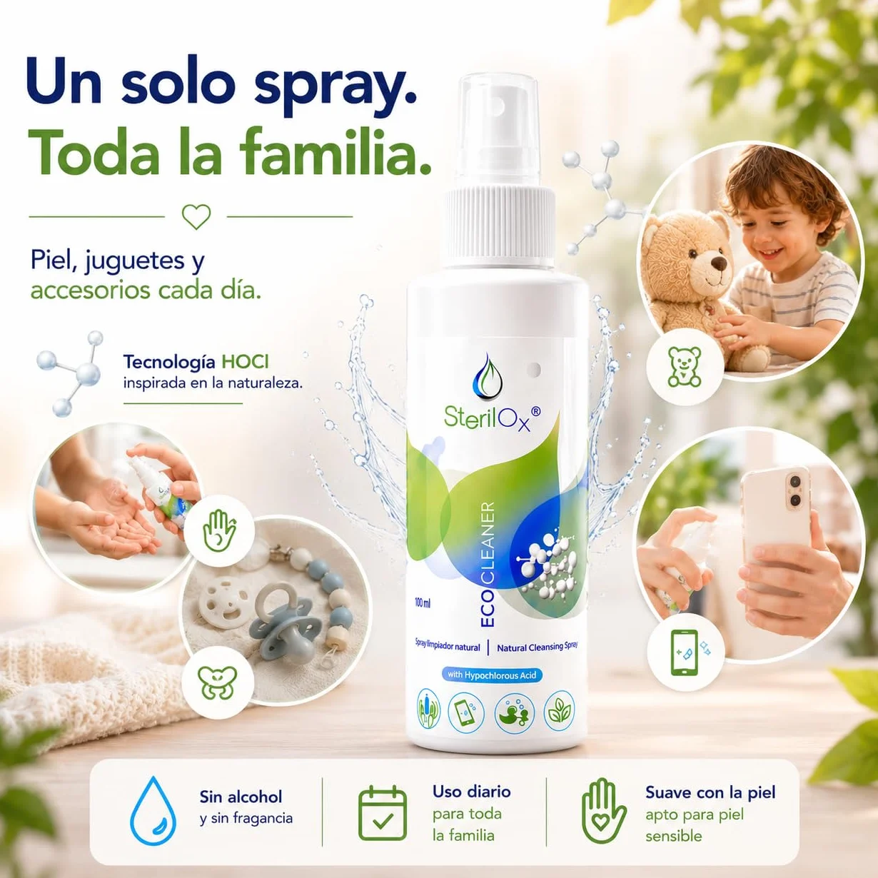 Spray Natural para la Piel con Ácido Hipocloroso 100 ml