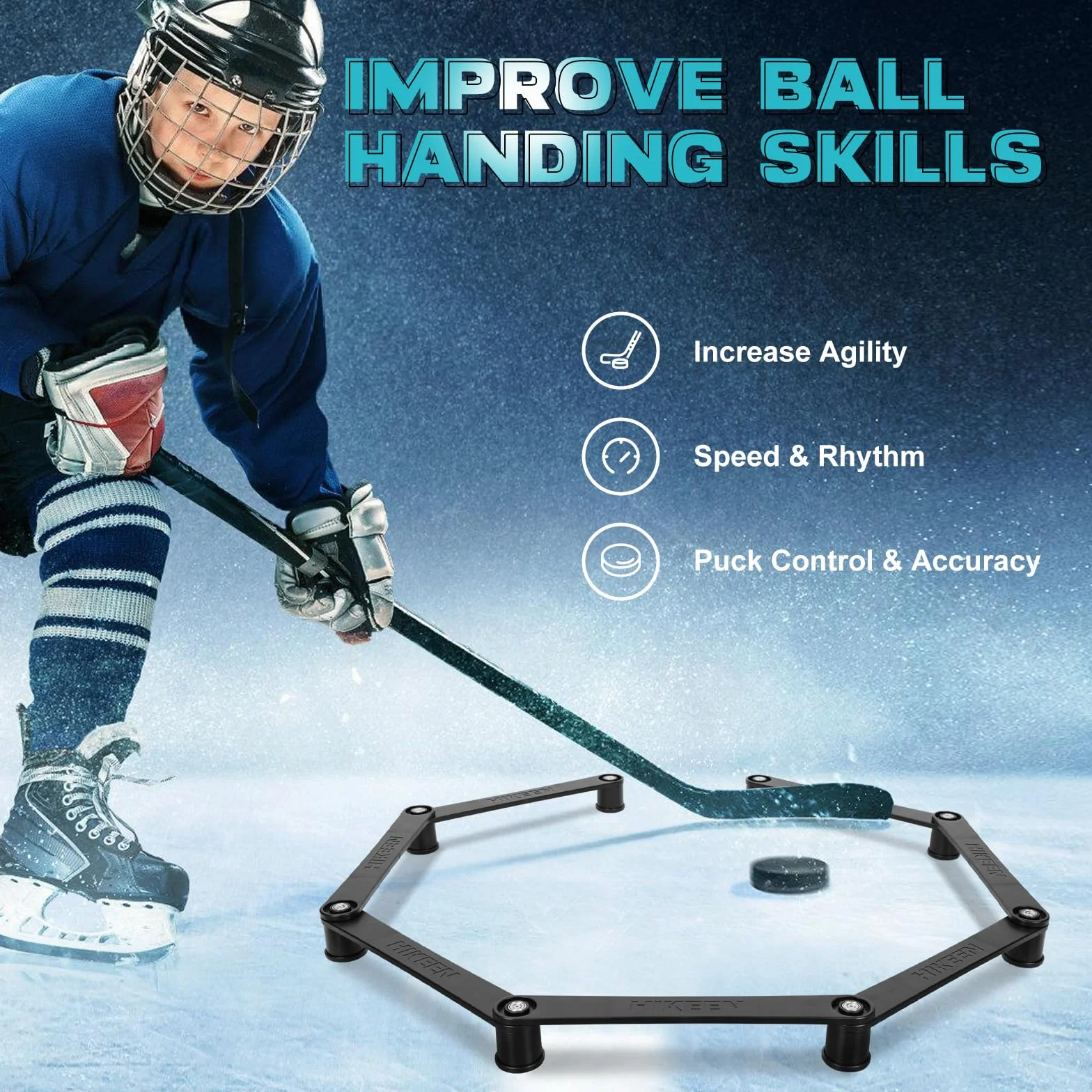BOOSTEADY Entrenador de Manejo de Palos de Hockey de 5 Secciones Magnético Ajustable