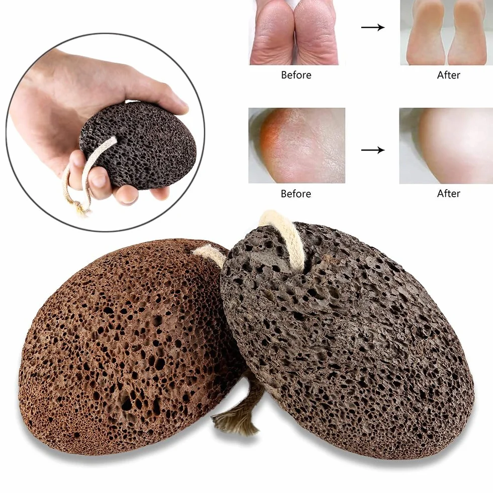 PHOGARY Piedra pómez natural para pies 1 pieza herramientas de pedicura removedor de callos exfoliación natural Negro