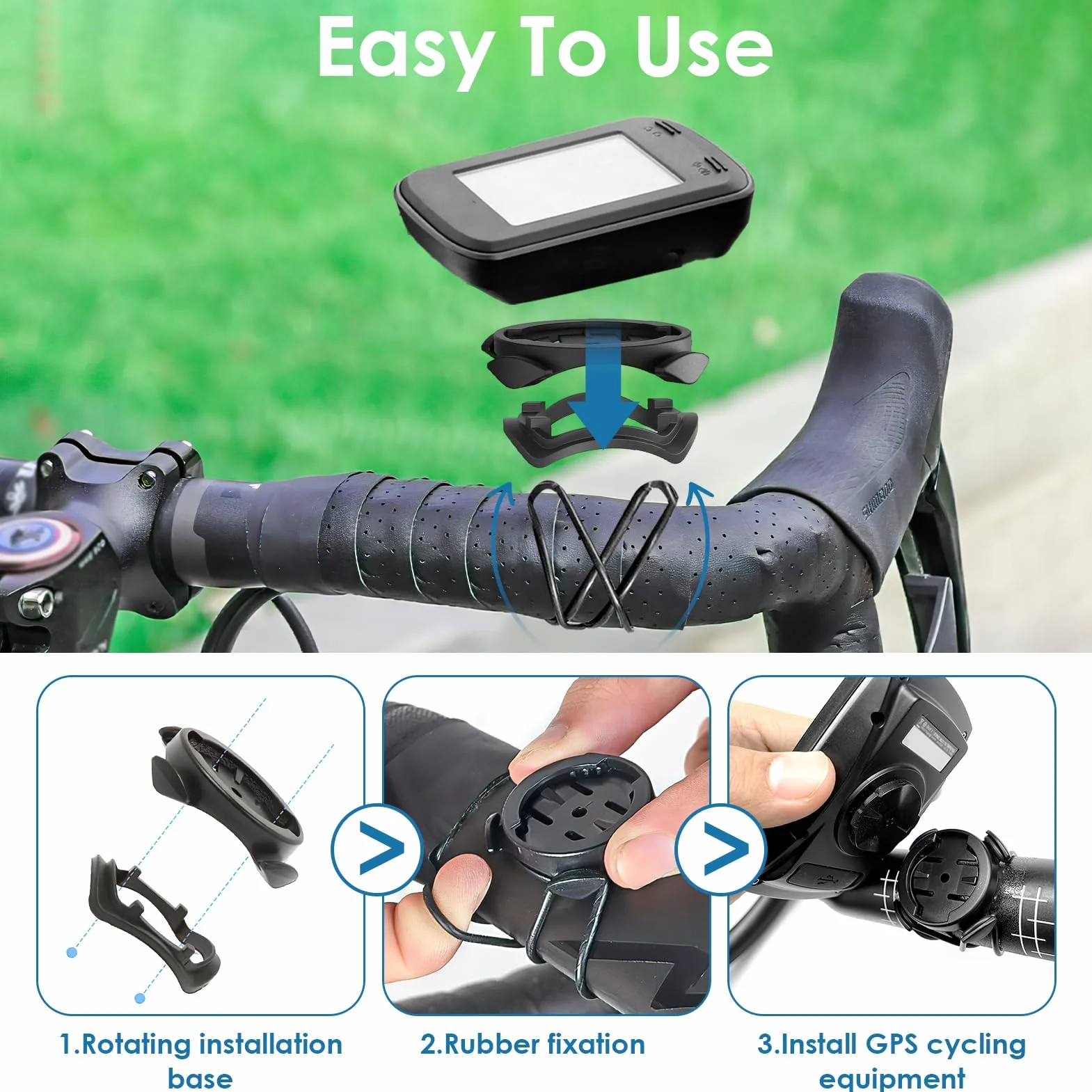Soporte para bicicleta de cuarto de vuelta compatible con Garmin | Bryton | XOSS | iGPSPORT | Ordenador GPS Bicicleta para Garmin Edge 130 200 500 510 520 530 iGPSPORT iGS50