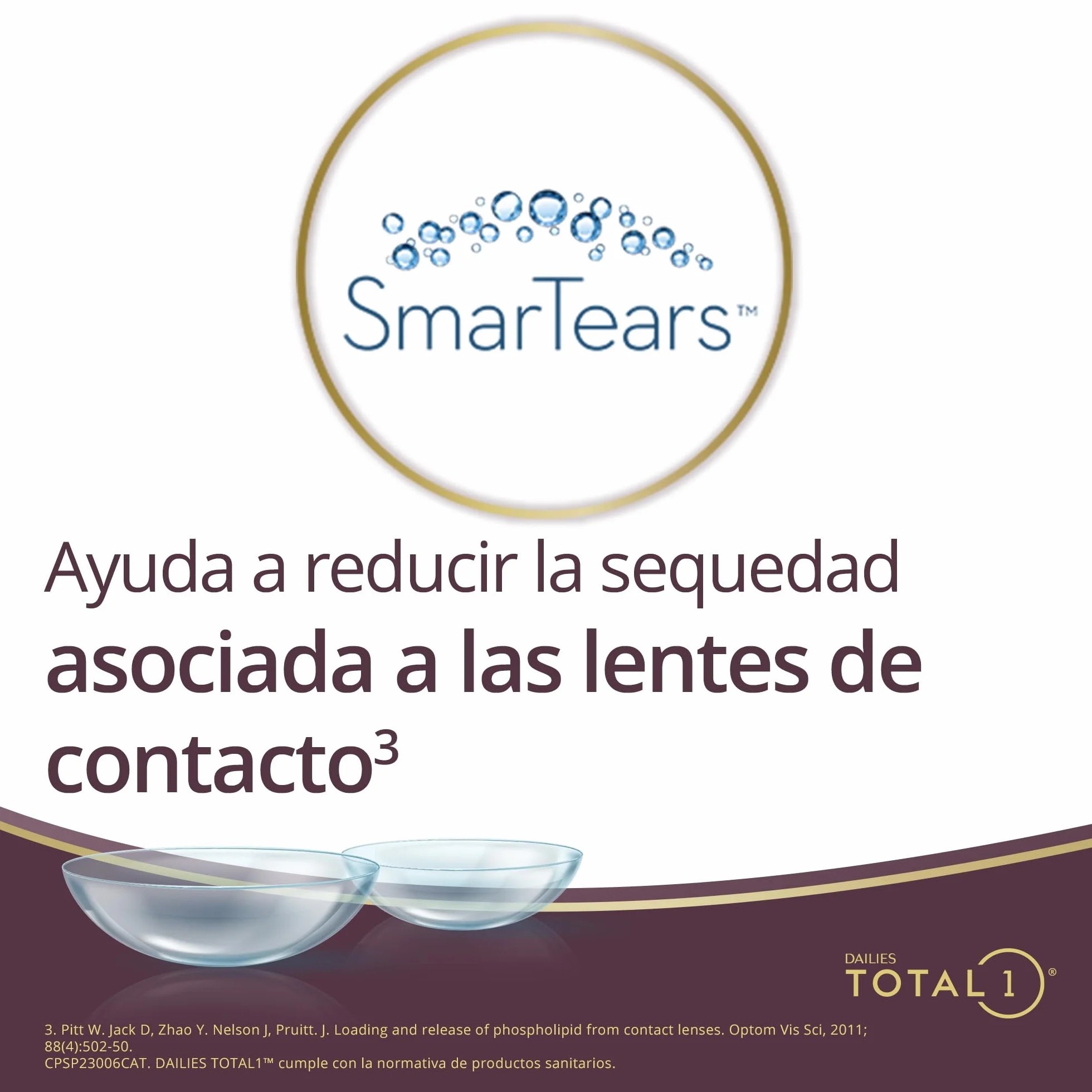 Dailies Total 1 Lentes de contacto reemplazo diario Pack 30 R 8.5 mm D 14.1 mm -2.25 Diopt