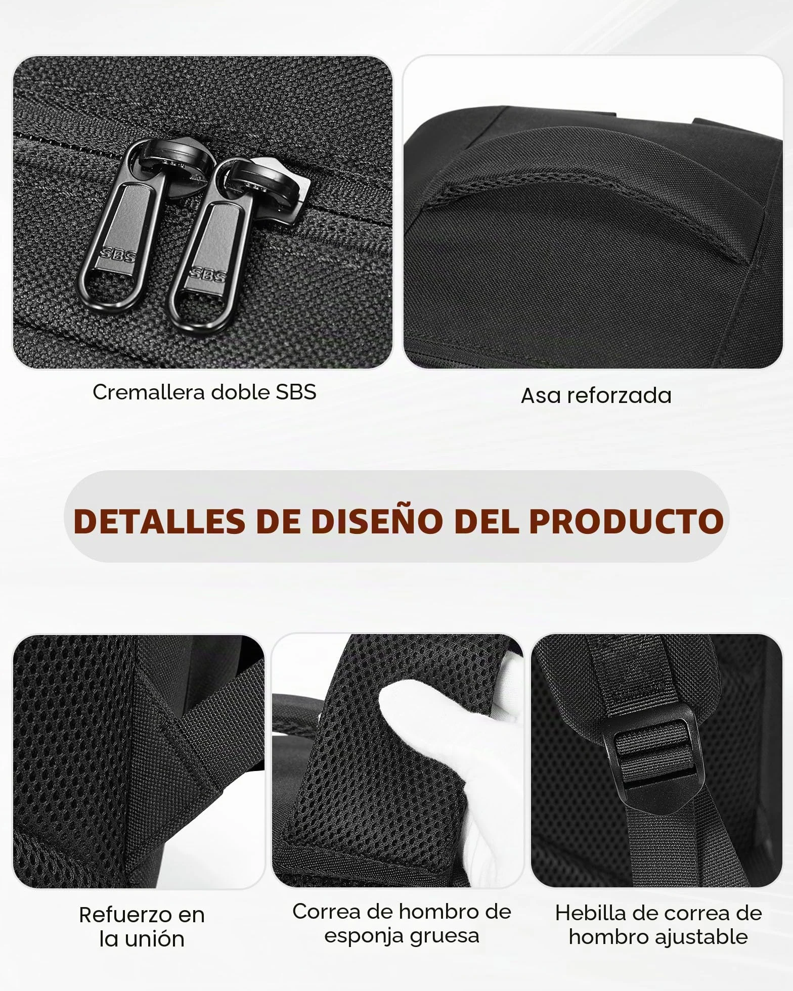 WEFLIER Mochilas de Pesca, Bolsos de Equipos de Con Accesorios de Pesca Con Palos de, Bolsos de Viaje Con Bolsas de Almacenamiento 48l, Caza de Campamento, Camping, Trekking, Negro