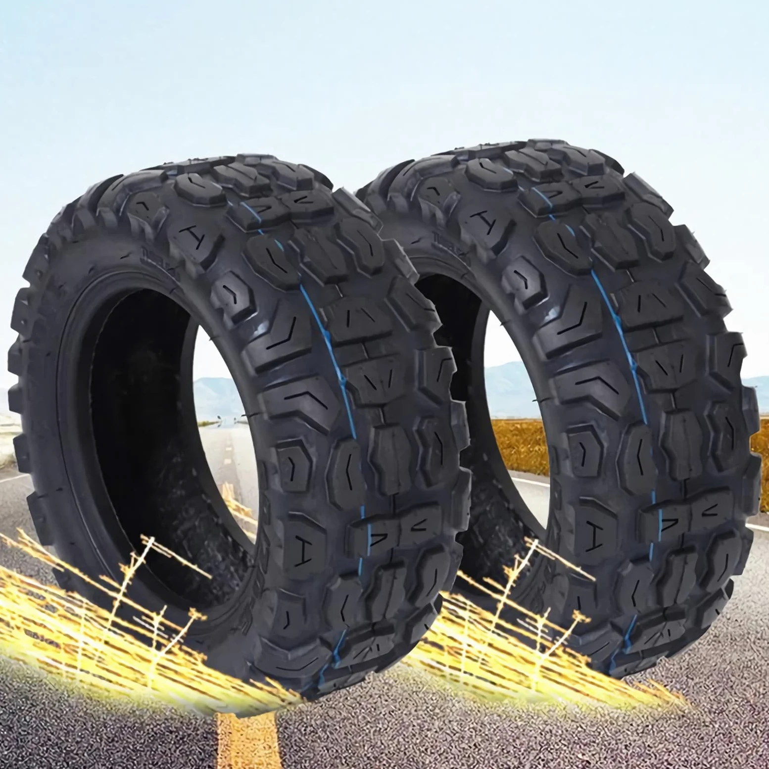 HWWH Neumáticos sin Cámara para Patinete Eléctrico Todoterreno de 11 pulgadas 100/65-6,5 Antideslizantes y Resistentes al Desgaste Aptos para Neumáticos de Repuesto para Scooter Eléctricos Adultos