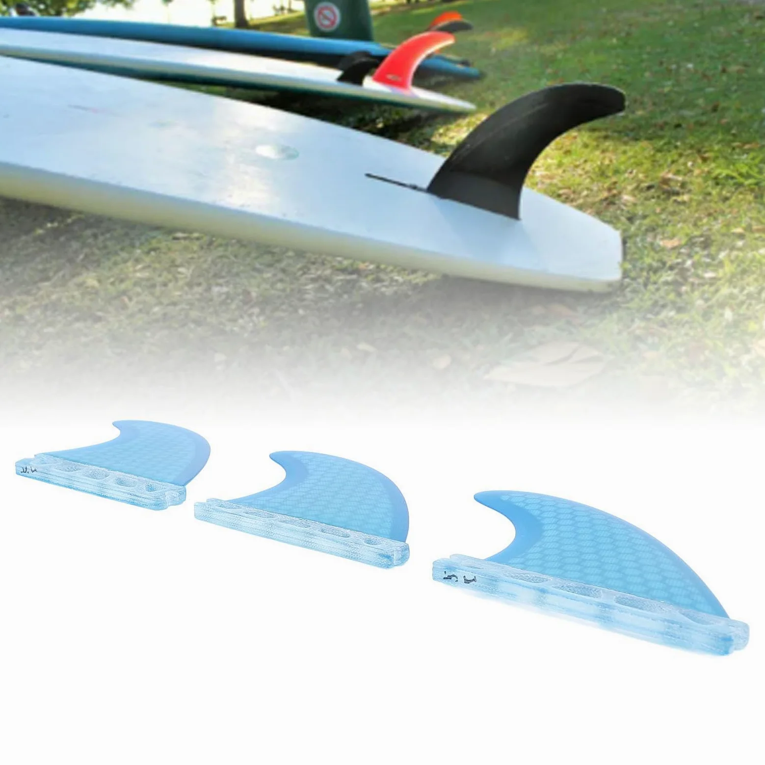 Alomejor Aleta de Tablero de Surf, Aleta de de Fibra de Vidrio de Panal, Compatible para Paletas de Río y Margen de Océano