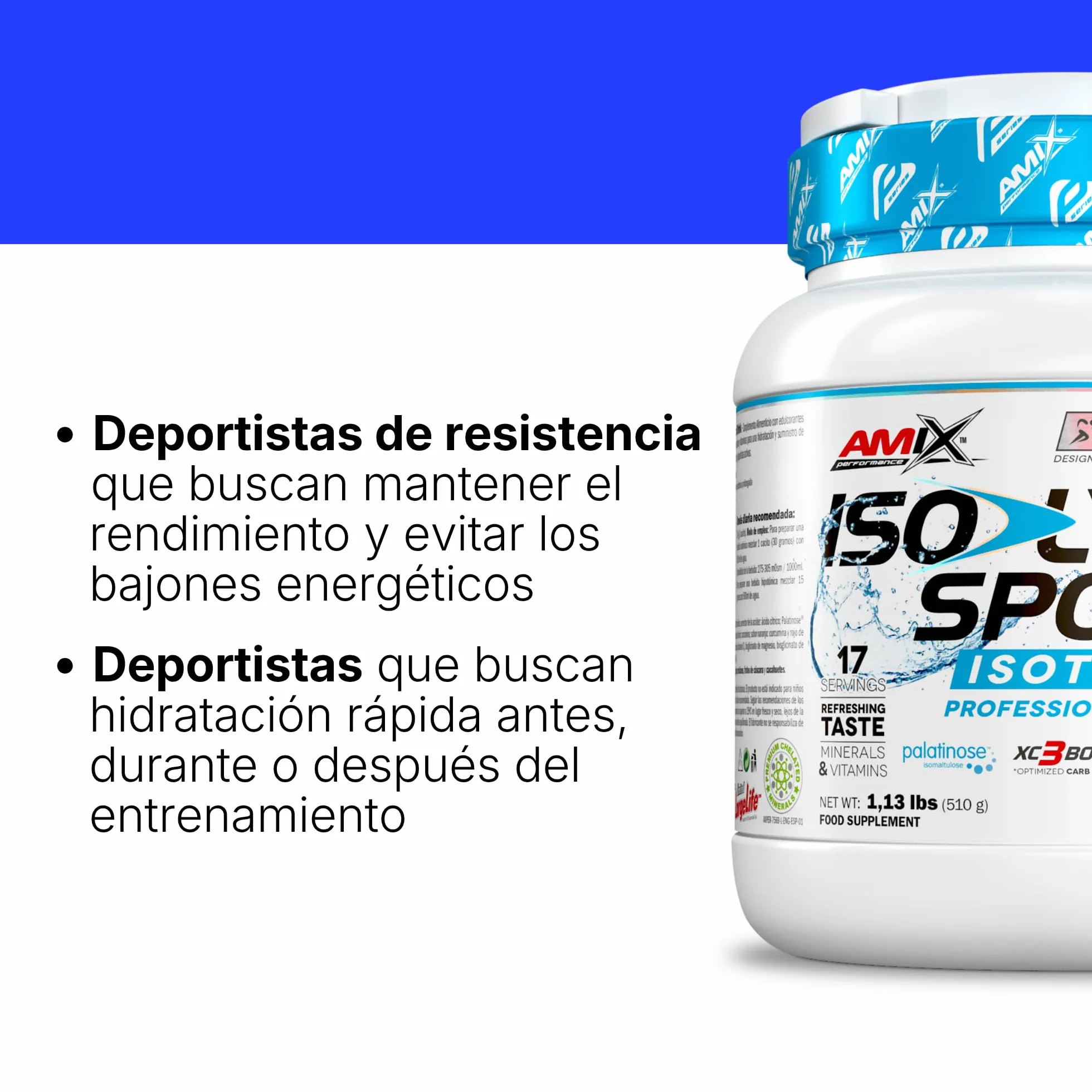 AMIX IsoLyte Energy Sport Drink 510 g Palatinosa Lima Limón Suplemento Deportivo