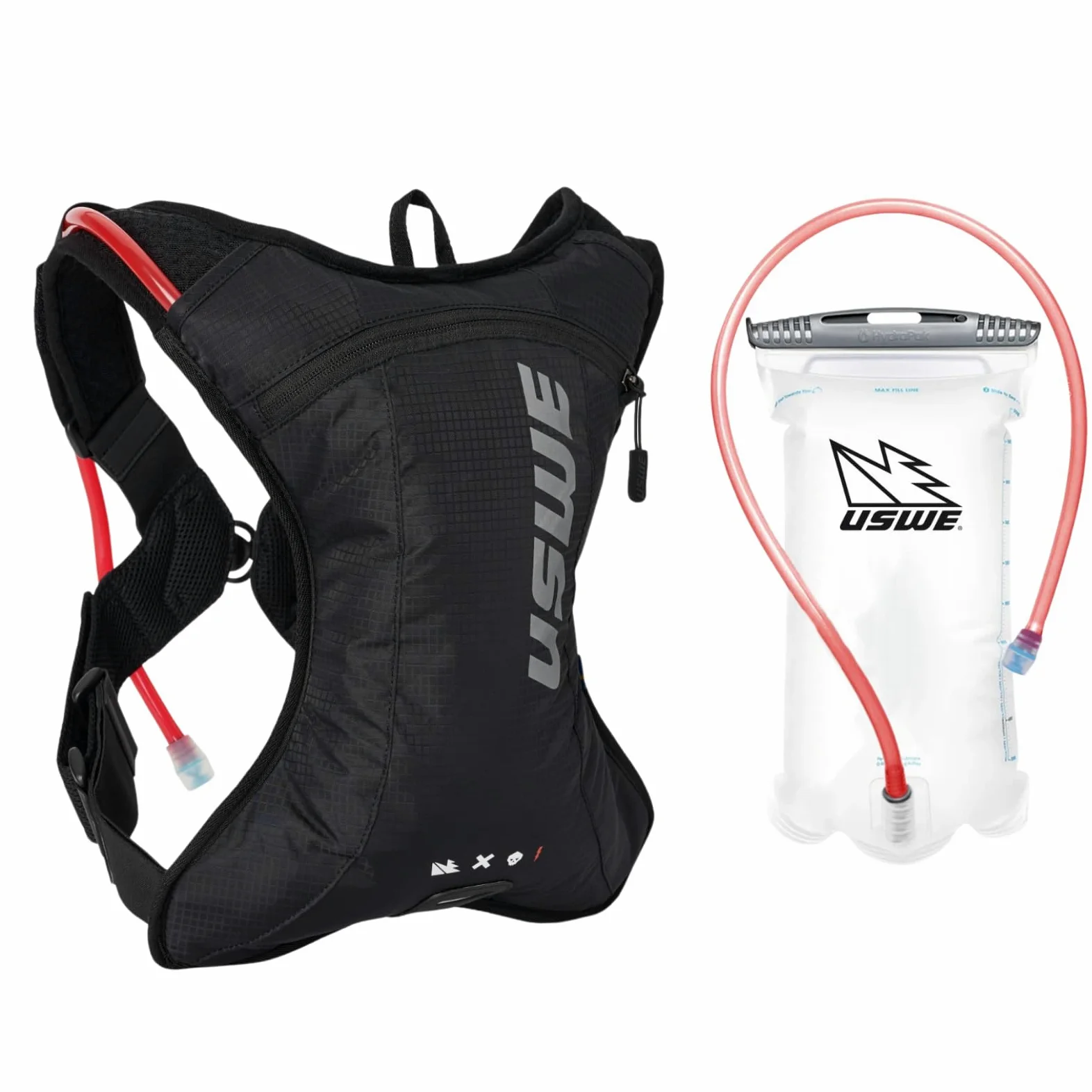 USWE Outlander XC - Mochila de hidratación para correr, senderismo, con bolsa de agua (1.5 L/50 onzas), Hydropack para hombres y mujeres, equipo de mochila y equipo para ciclismo, MTB