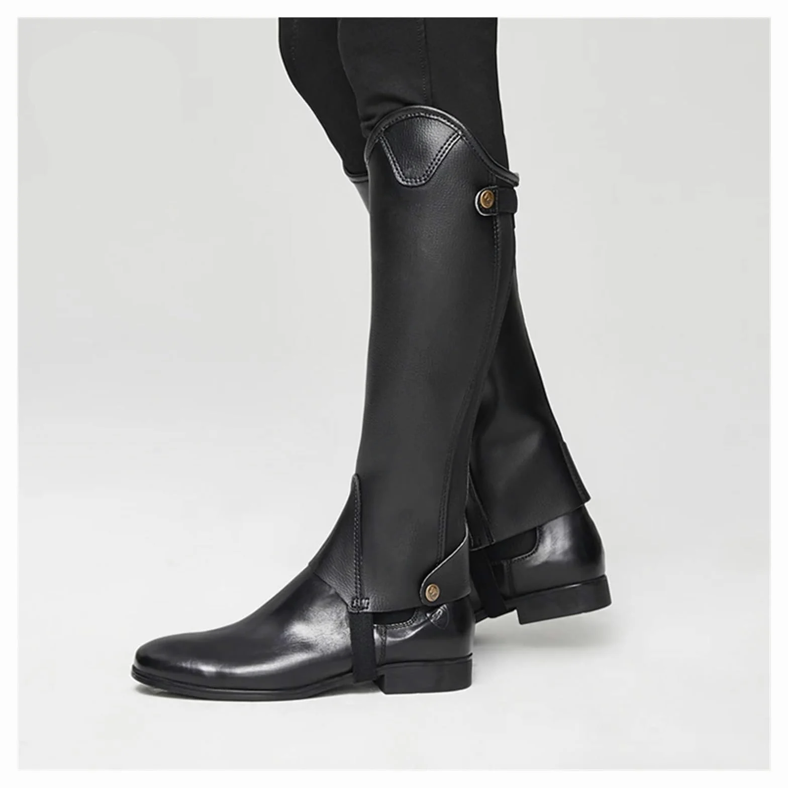 Equitación Media Chaps Polainas de equitación unisex Flexi cuero for mujer y hombre