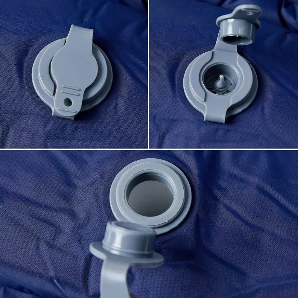 Colchoneta autoinflable con cojín azul marino 40D nailon TPU revestimiento x x, bomba de pie, ultraligera, plegable, aislante, para camping, senderismo, trekking, tienda de campaña y vivac