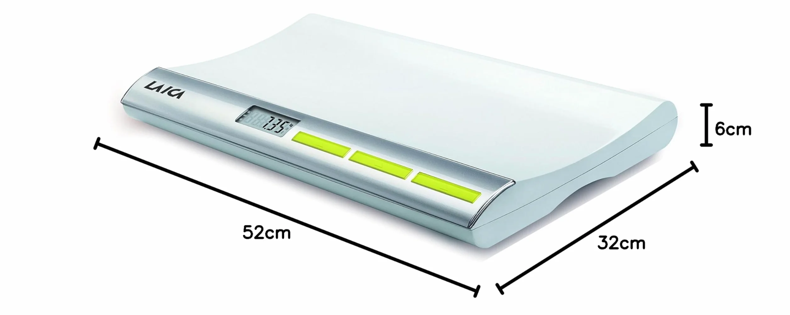 Laica PS3001 Báscula digital para bebés 20 kg plata/blanco bloqueo tara