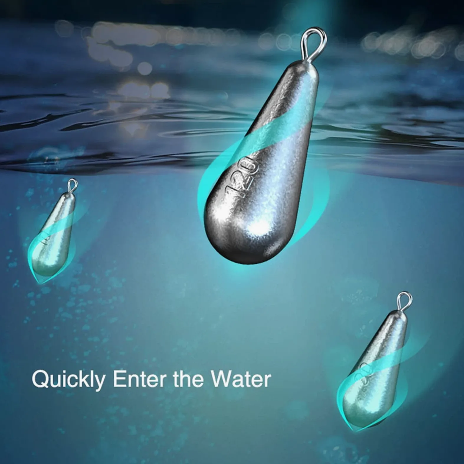 10 Piezas Forma de Gota de Lluvia Pesas de Pesca con Plomo Pesas de Pesca con Escala 10g 20g 30g 40g 50g 60g 70g 80g 100g 120g Plomos de Arrastre Herramienta de fundición de Pescado