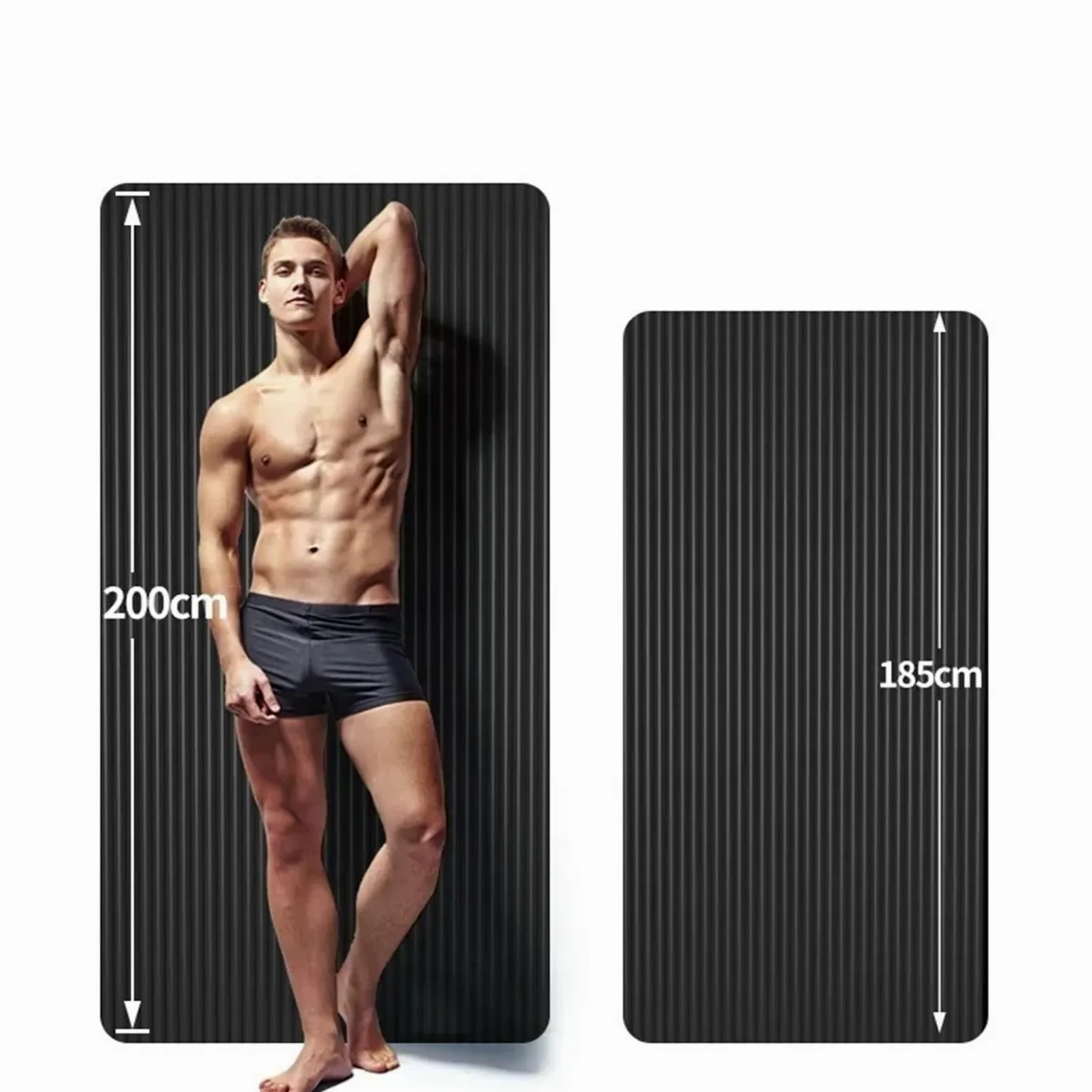 Esterilla de yoga de 200 x 90 cm de grosor, 20 mm de grosor, esterilla de gimnasio para principiantes, gruesa, ampliada y alargada, antideslizante, para yoga, para el hogar, pilates, estiramiento,
