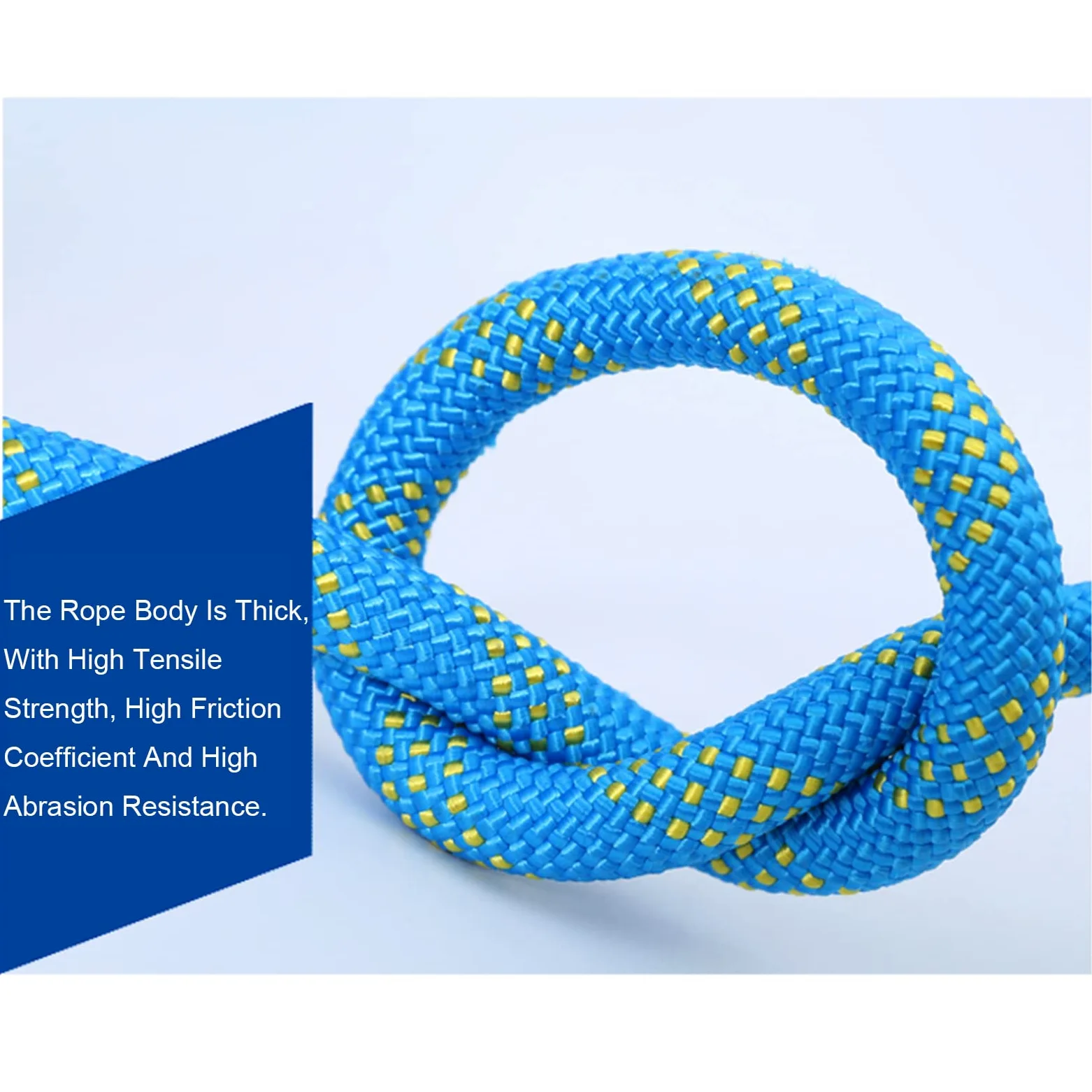 Cuerda de escalada Azul 10 mm / 12 mm / 14 mm / 16 mm Cuerda de seguridad de cuerda de alta resistencia, Cuerda de nylon trenzada, Para usos al aire libre Supervivencia de emergencia, Campin